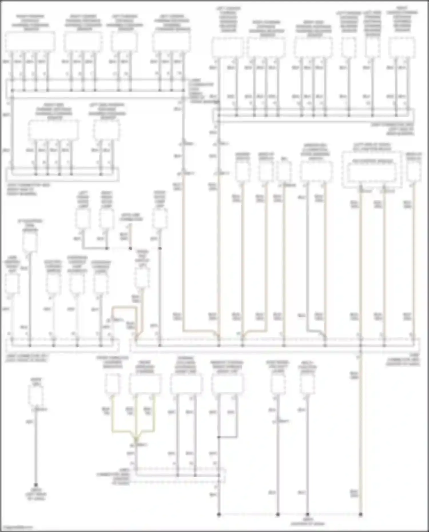 Wiring diagram left side parking distance warning forward sensor for Hyundai Sonata VIII (2019-2023) (1 of 4)