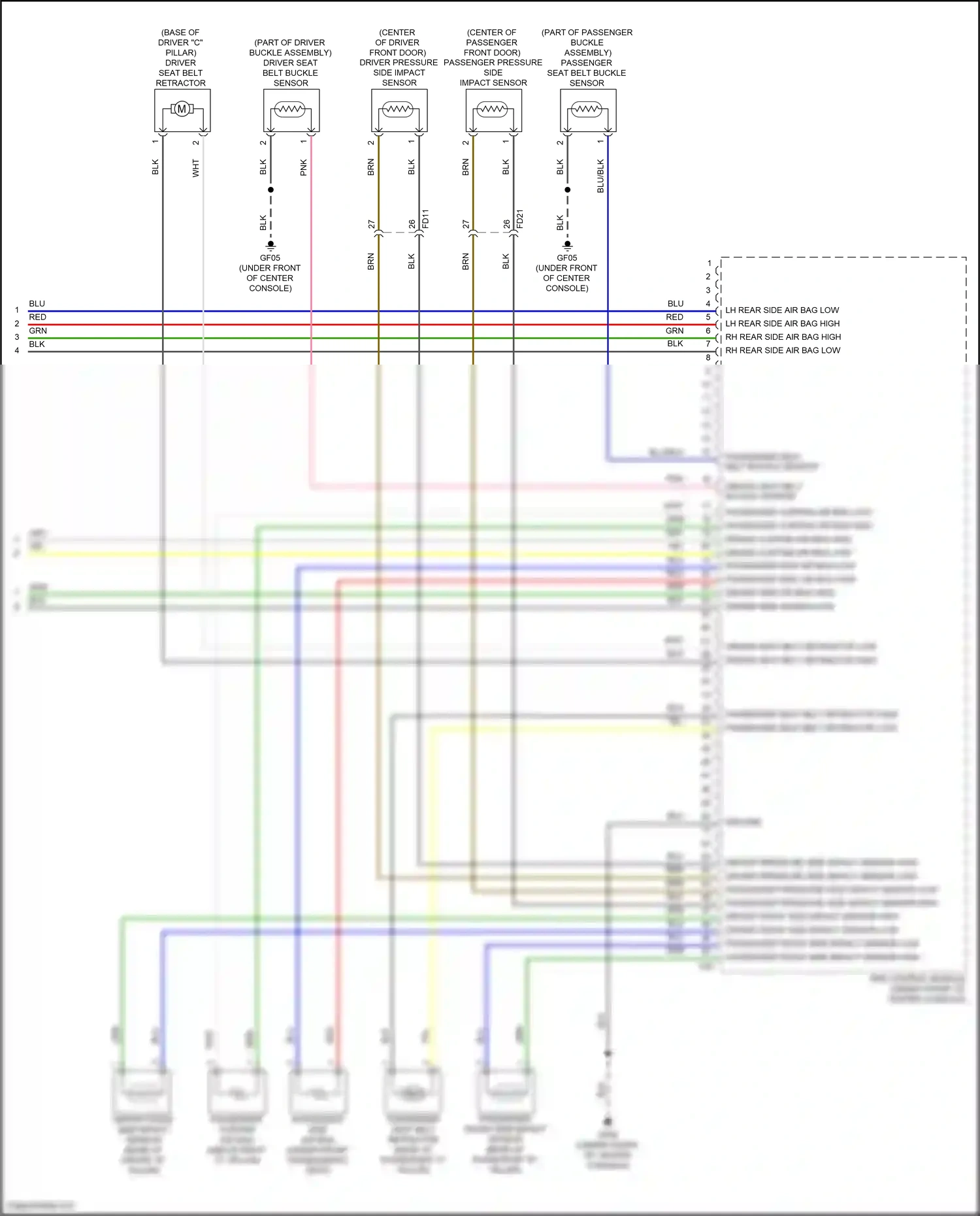 Hyundai Sonata VIII (2019-2023) passenger front side impact sensor wiring diagram  (1 of 2)