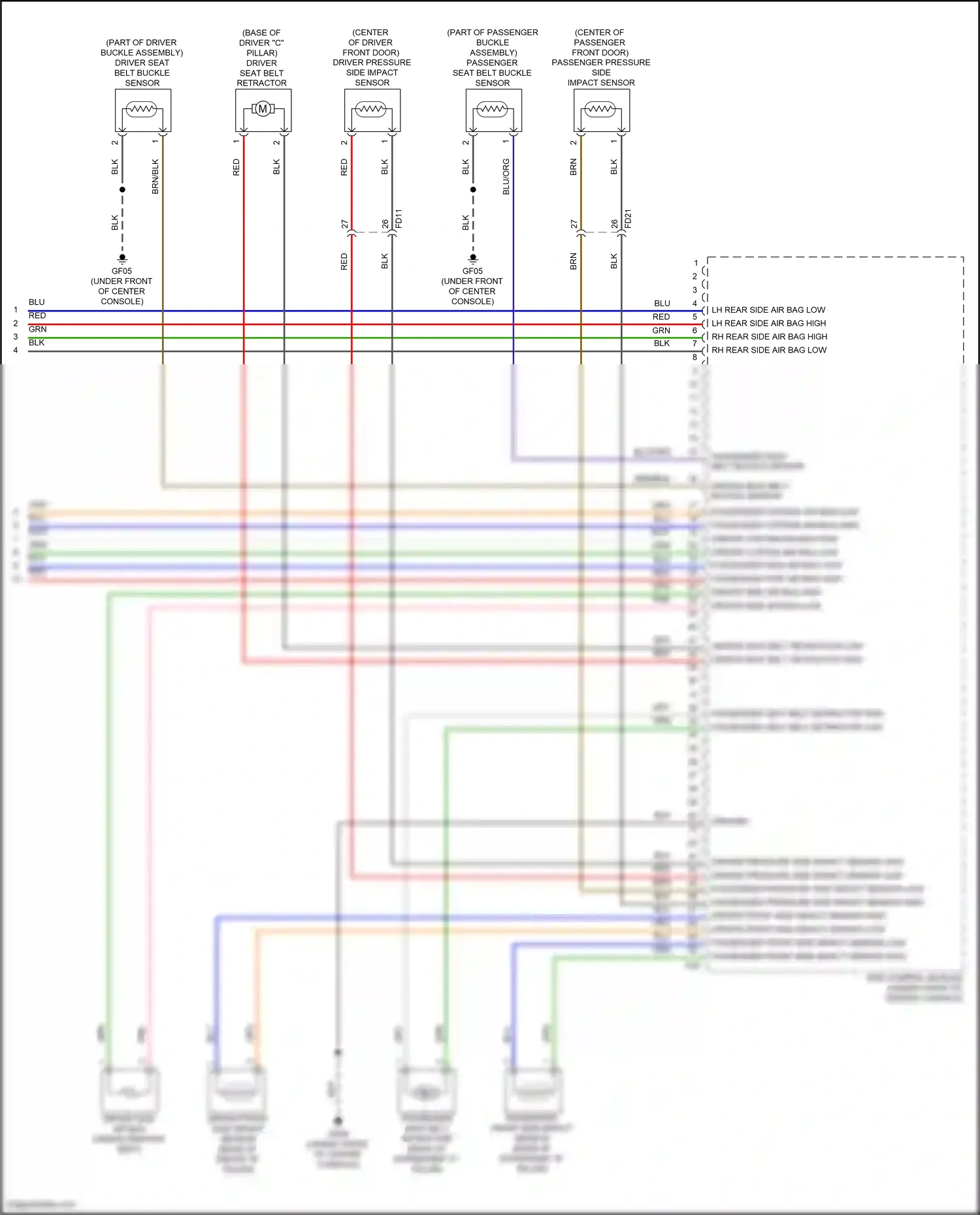 Hyundai Sonata VIII (2019-2023) passenger front side impact sensor wiring diagram  (2 of 2)