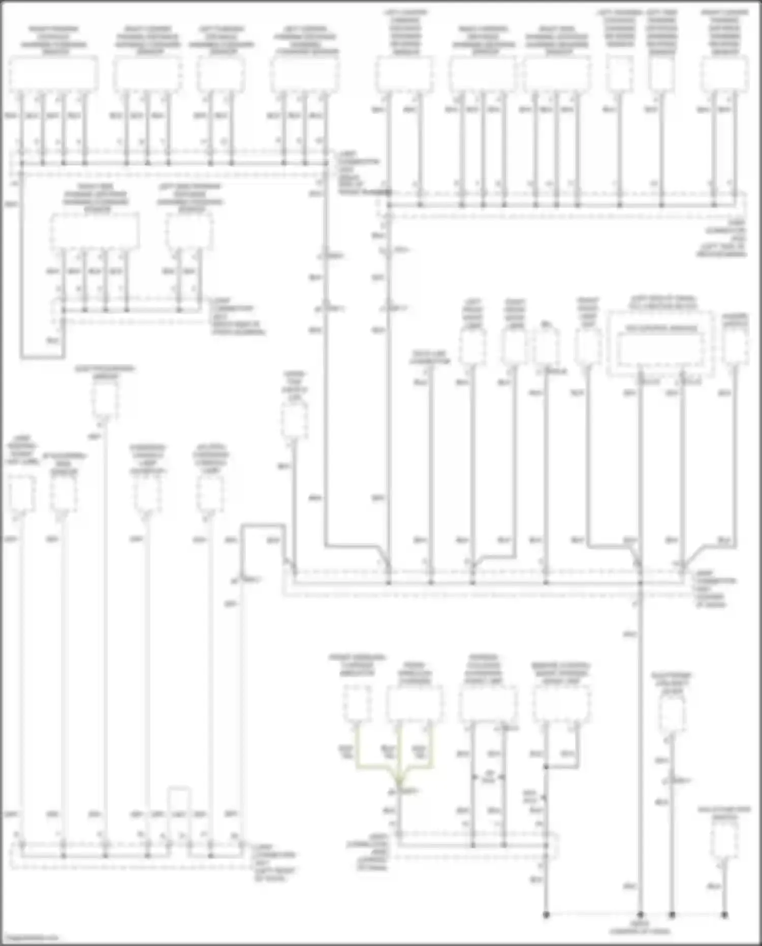 Wiring diagram right center parking distance warning reverse sensor for Hyundai Sonata VIII (2019-2023) (2 of 4)