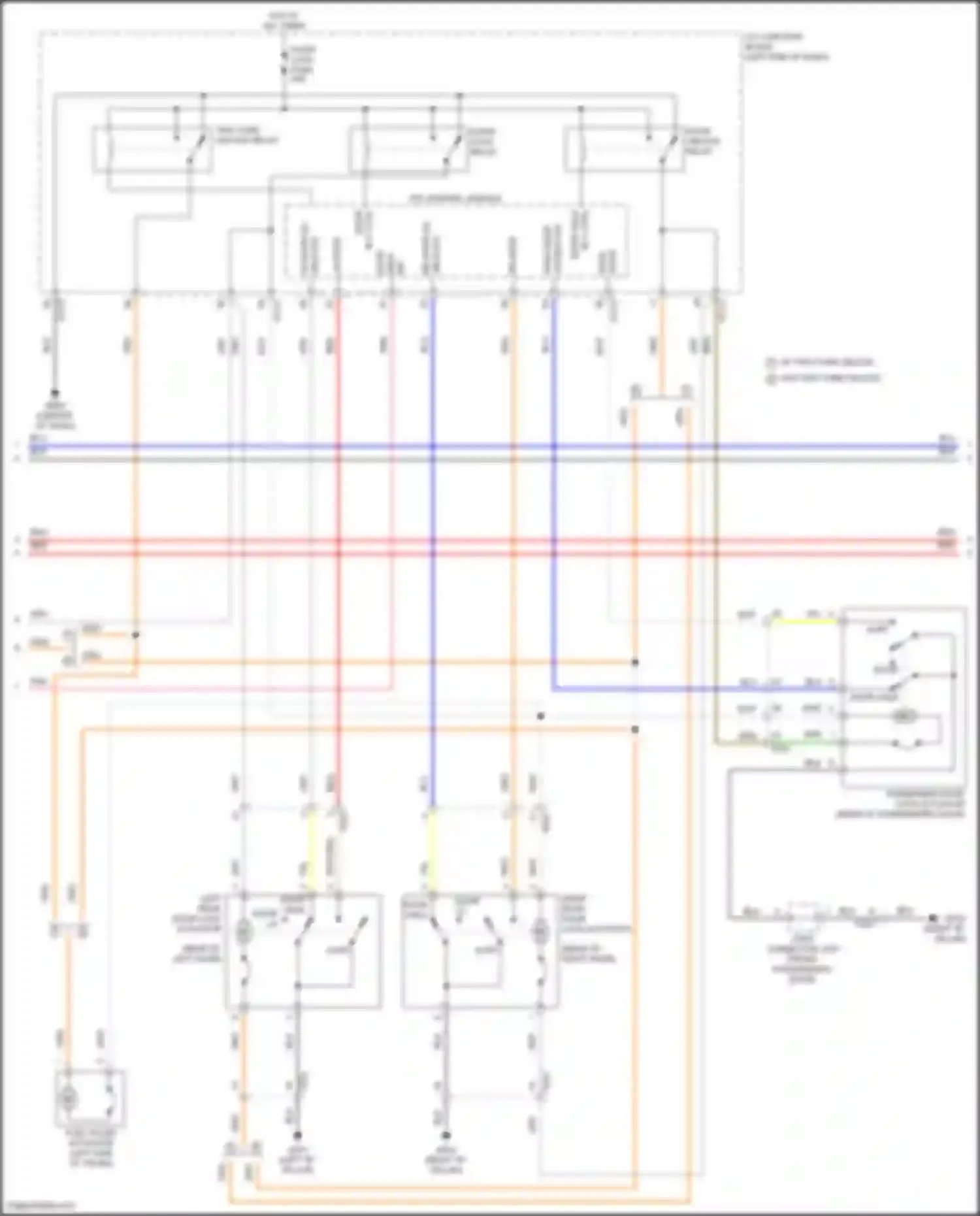 Wiring diagram two turn unlock relay for Hyundai Sonata VIII (2019-2023) (1 of 12)