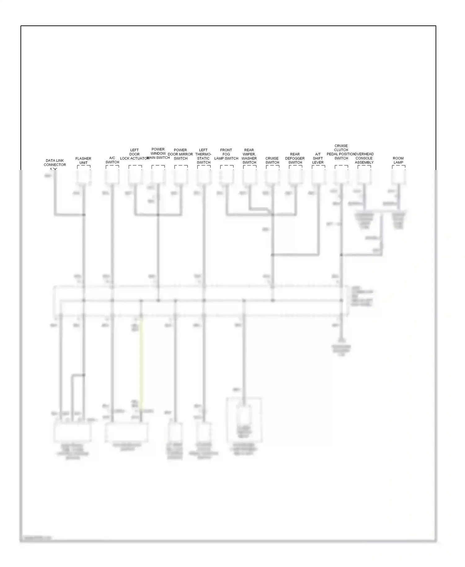Wiring diagram a/t shift, key lock control module for Hyundai Tiburon I facelift (1999-2002) (1 of 2)