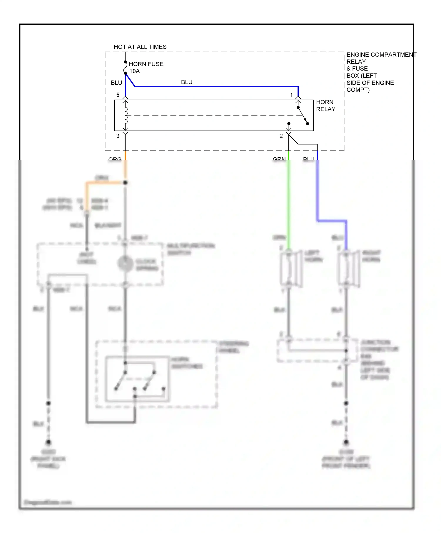 Wiring diagram clock- spring for Hyundai Tiburon I facelift (1999-2002) (1 of 1)