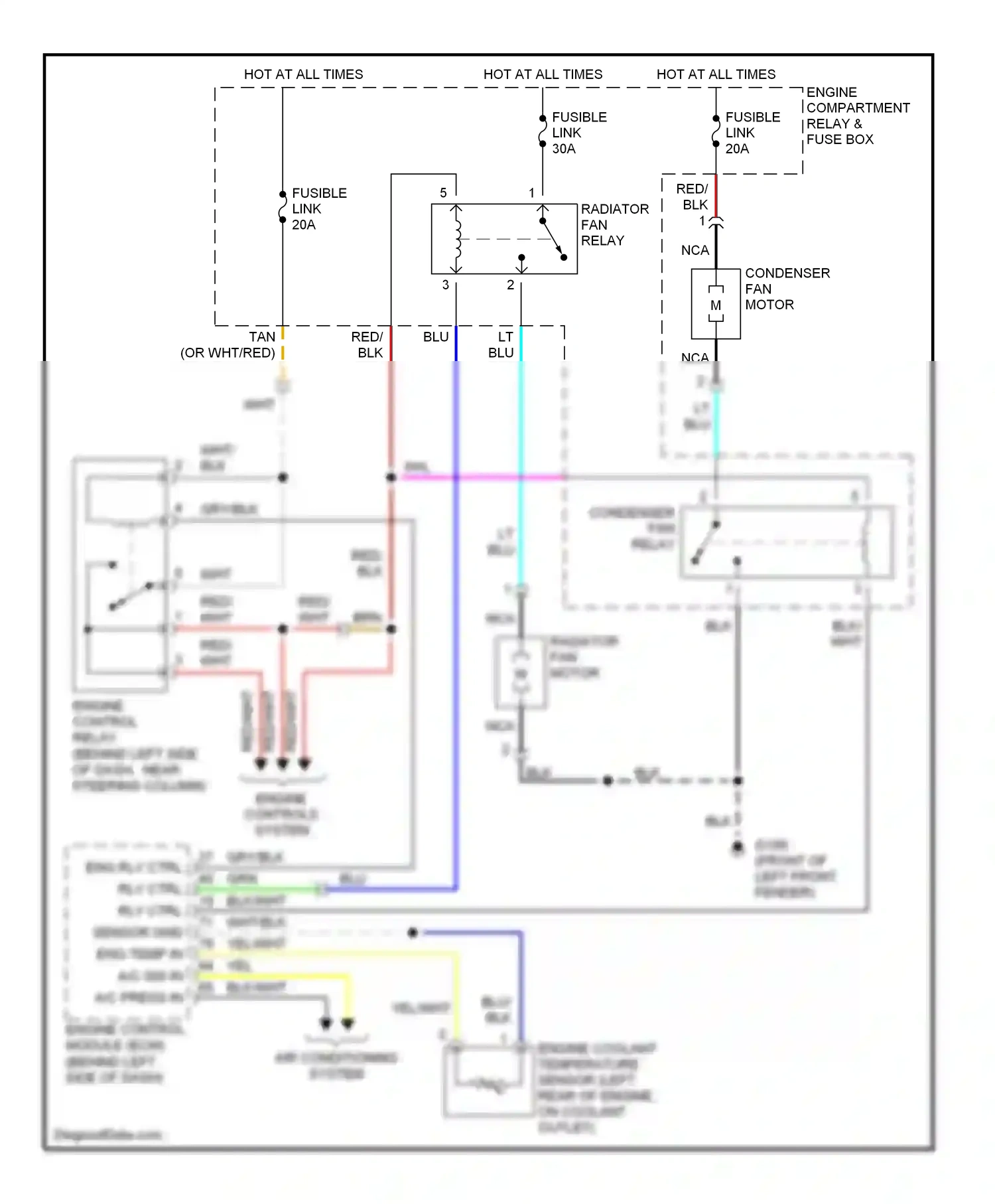 Hyundai Tiburon I facelift (1999-2002) engine control module (ecm) wiring diagram  (1 of 4)