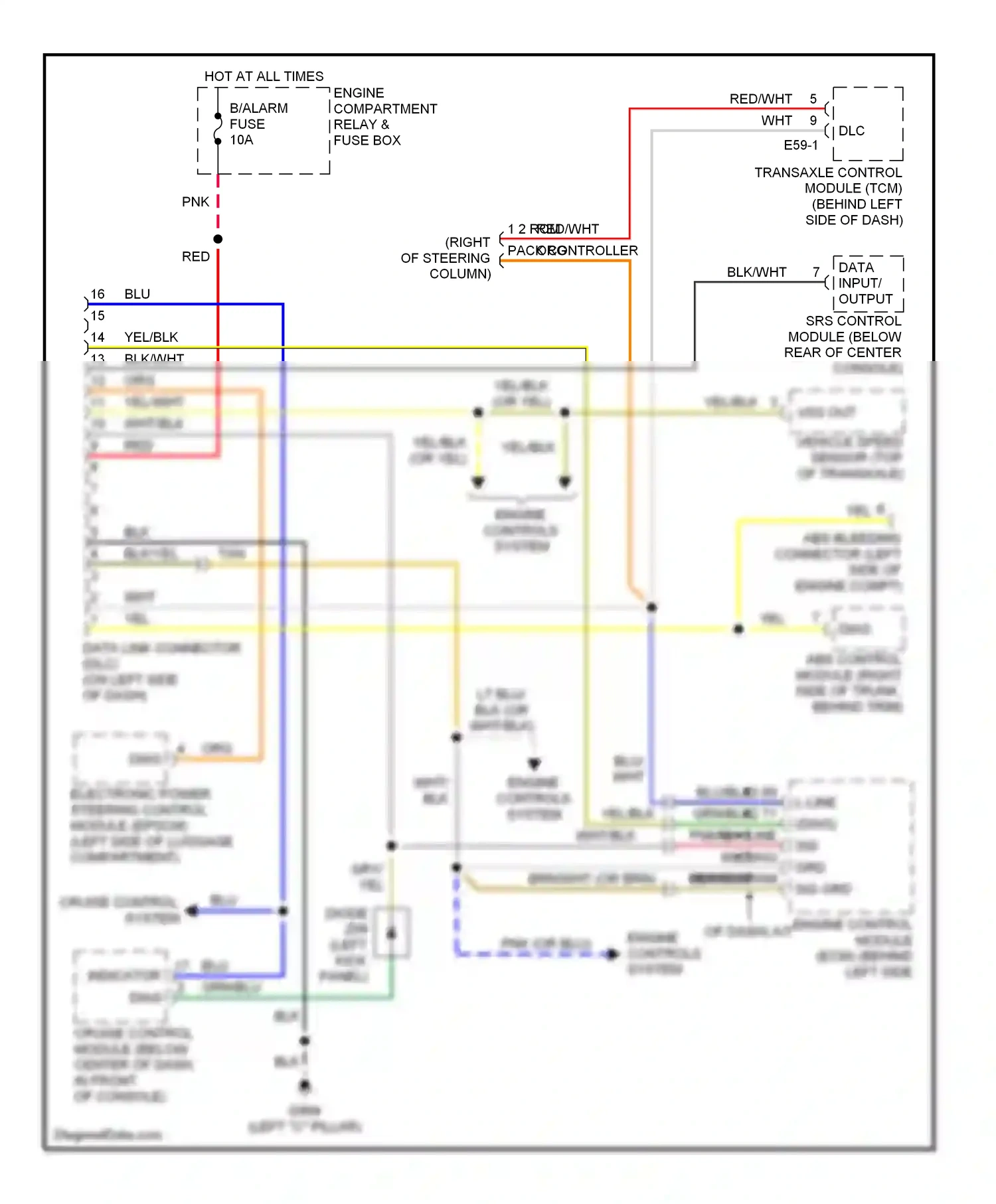 Wiring diagram engine controls system for Hyundai Tiburon I facelift (1999-2002) (2 of 4)