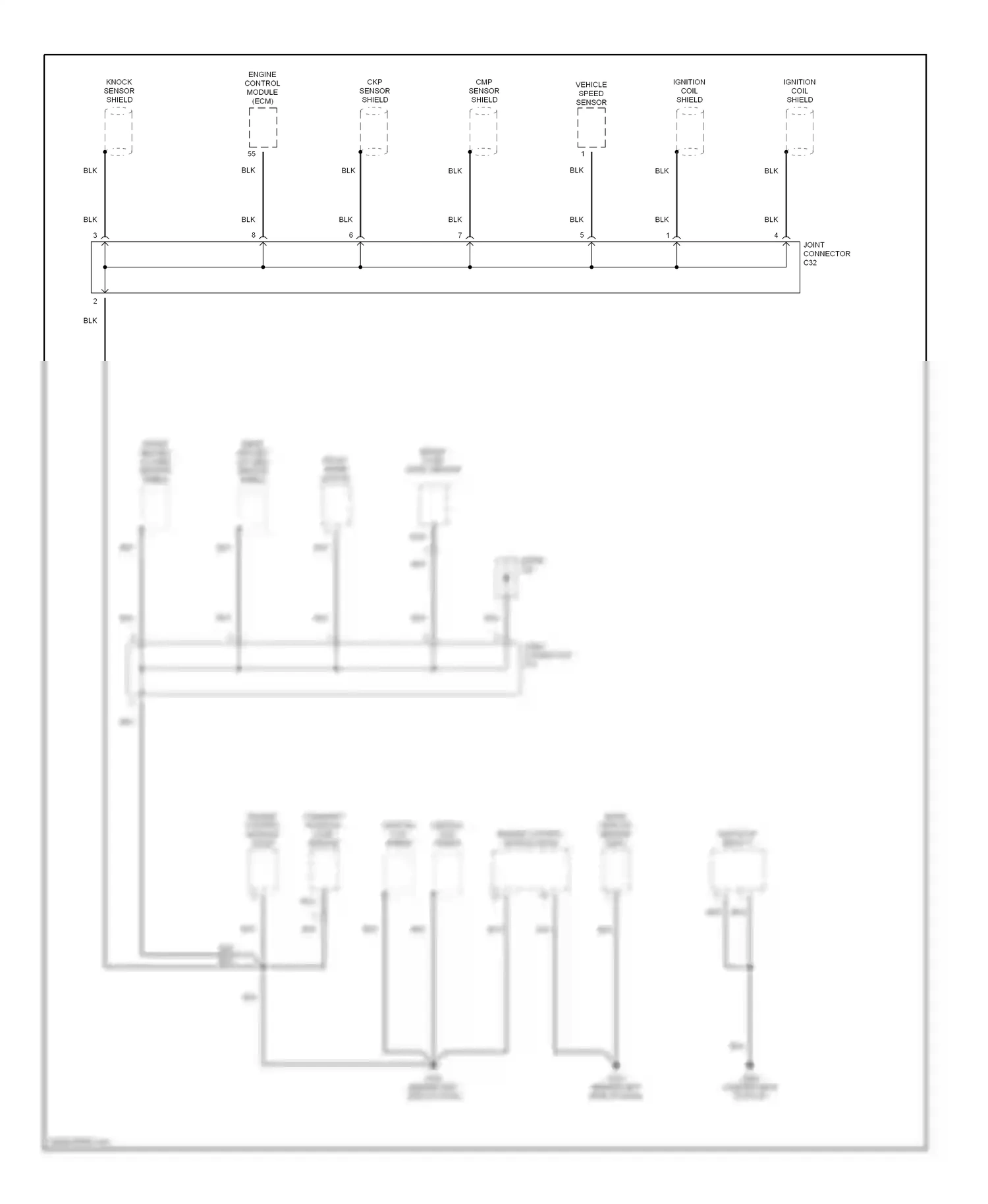 Wiring diagram ignition coil shield for Hyundai Tiburon I facelift (1999-2002) (1 of 1)