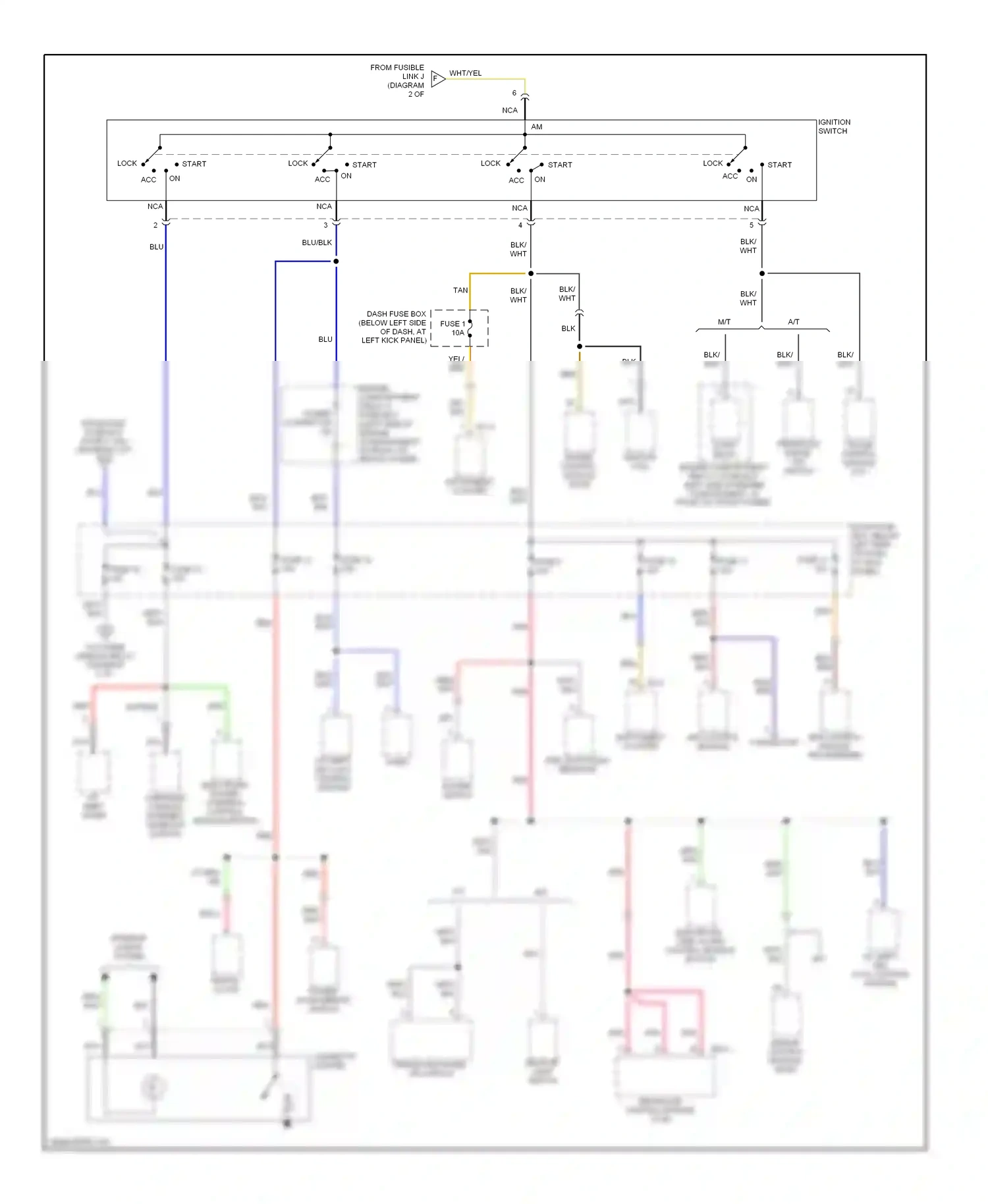 Wiring diagram ignition switch for Hyundai Tiburon I facelift (1999-2002) (2 of 4)