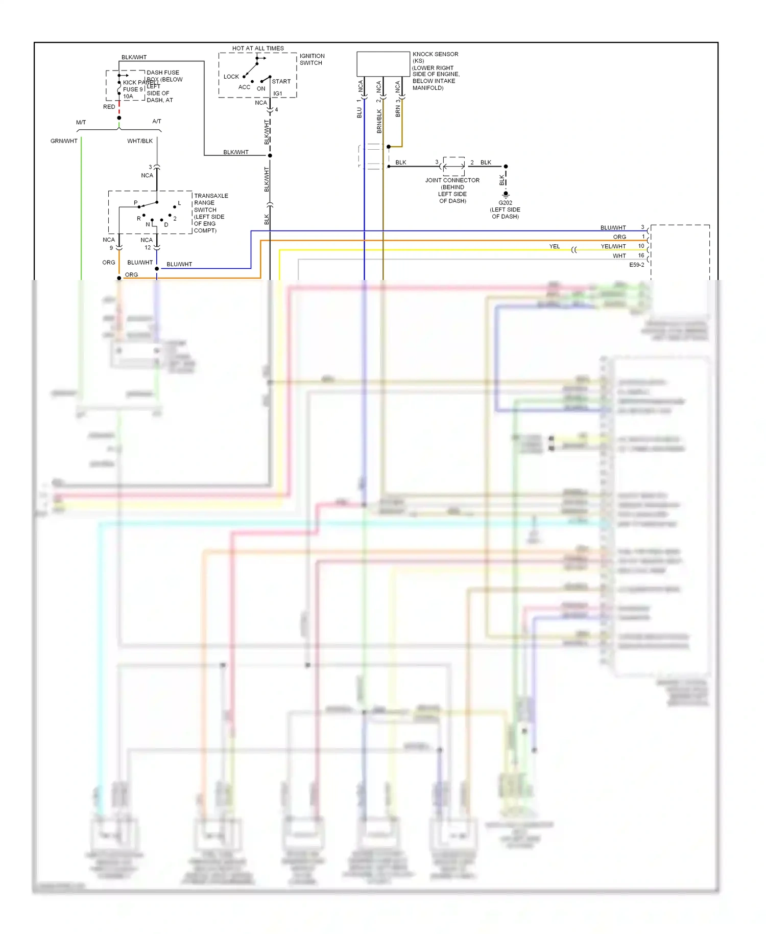 Wiring diagram start/on input for Hyundai Tiburon I facelift (1999-2002) (1 of 1)