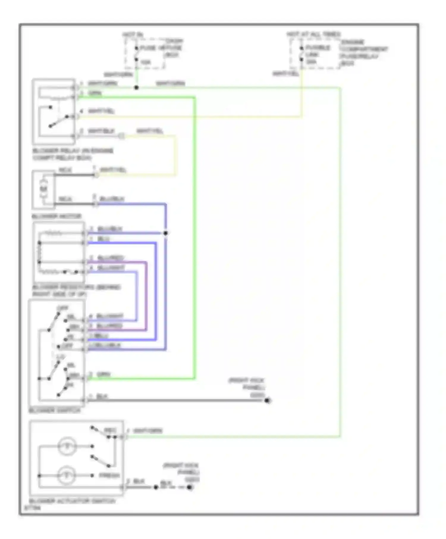 Tiburon Hyundai I (1996-1999): Heater circuit