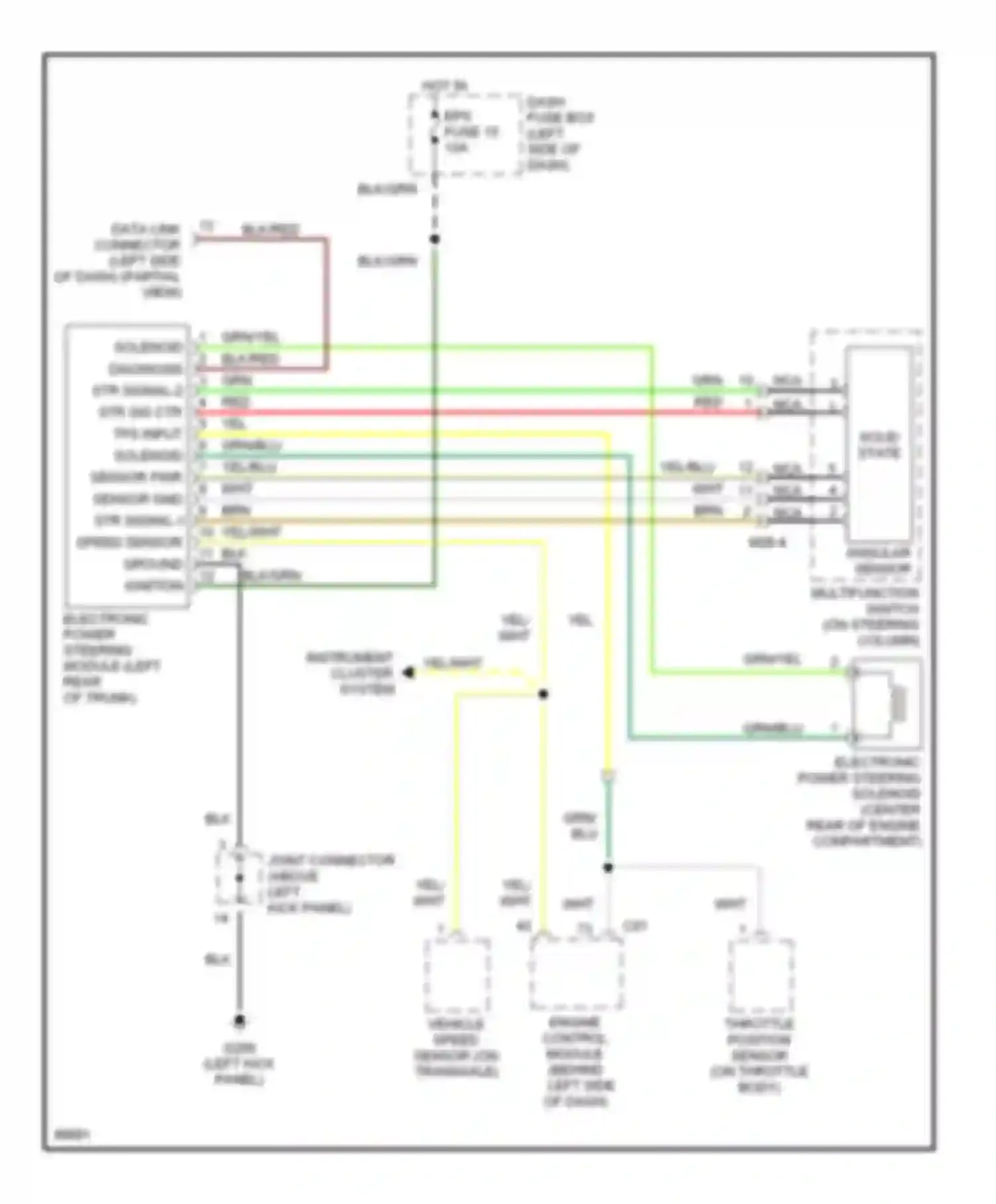 Tiburon Hyundai I (1996-1999): Electronic power steering circuit