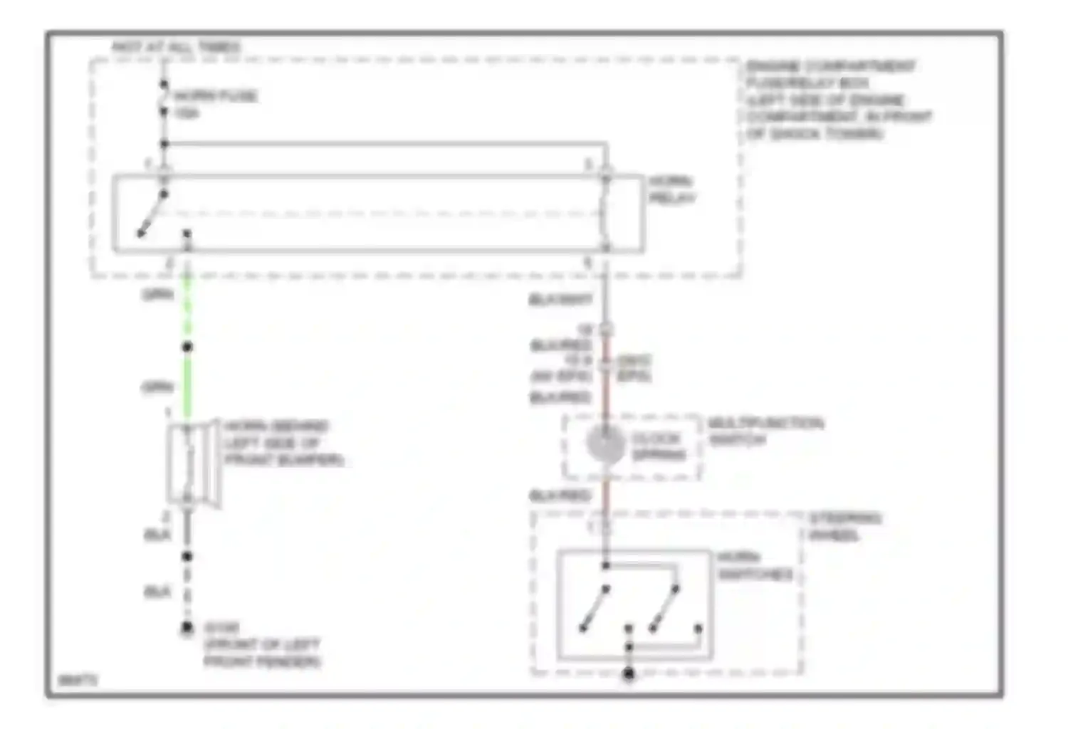 Tiburon Hyundai I (1996-1999): Horn circuit