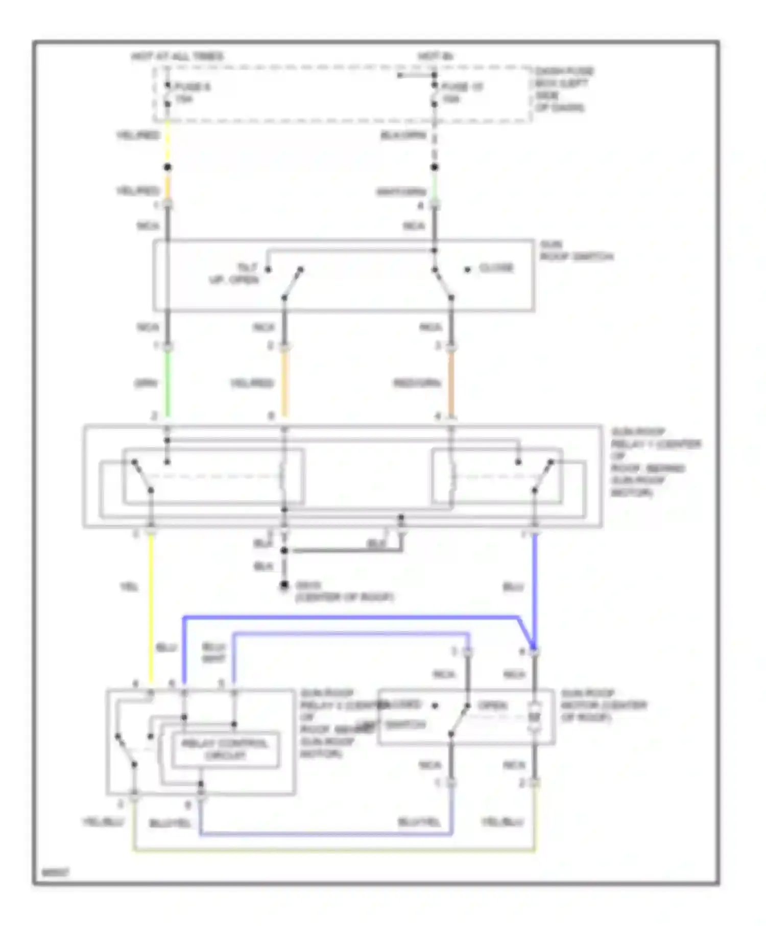 Tiburon Hyundai I (1996-1999): Sunroof circuit