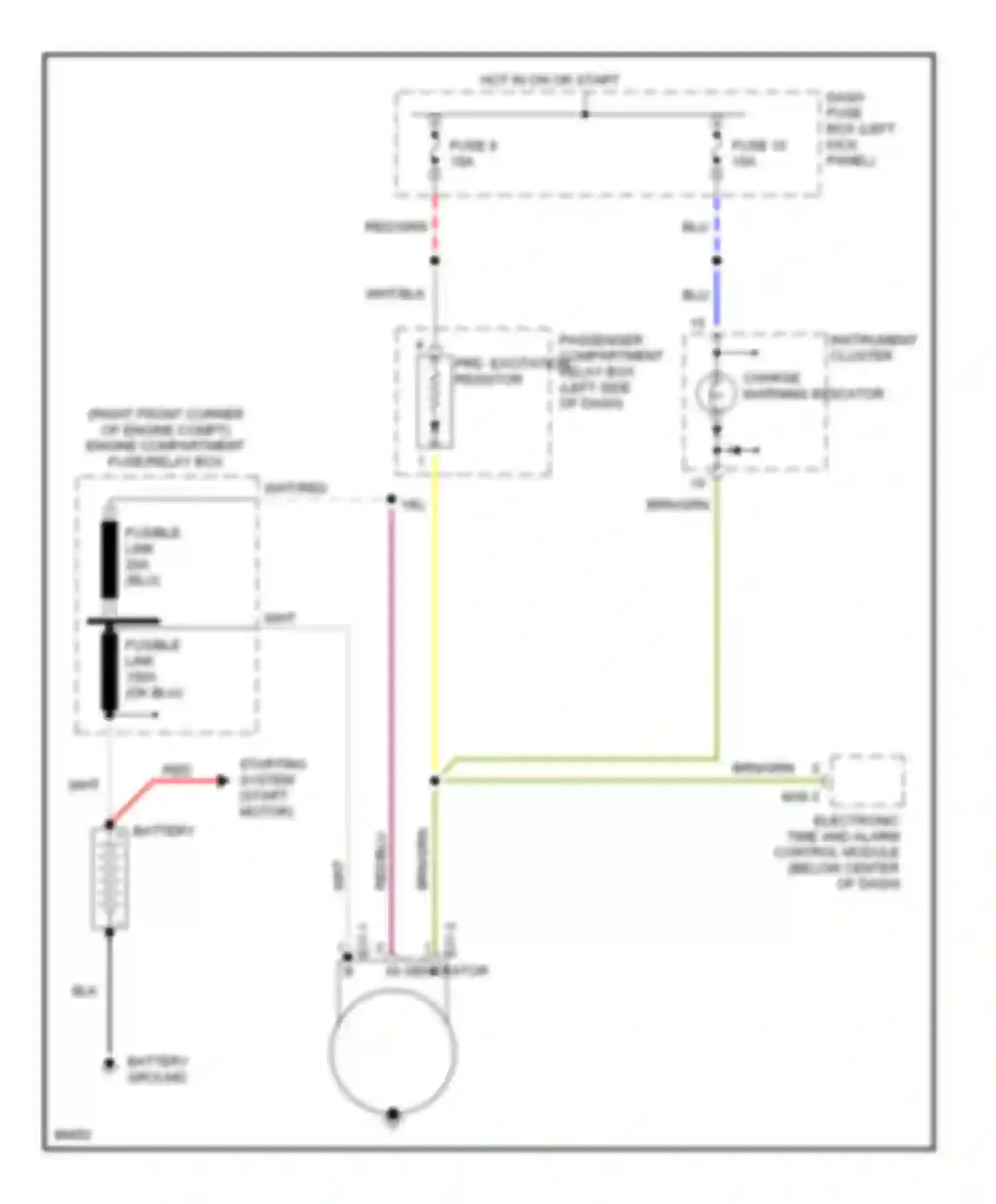 Tiburon Hyundai I (1996-1999): Charging circuit