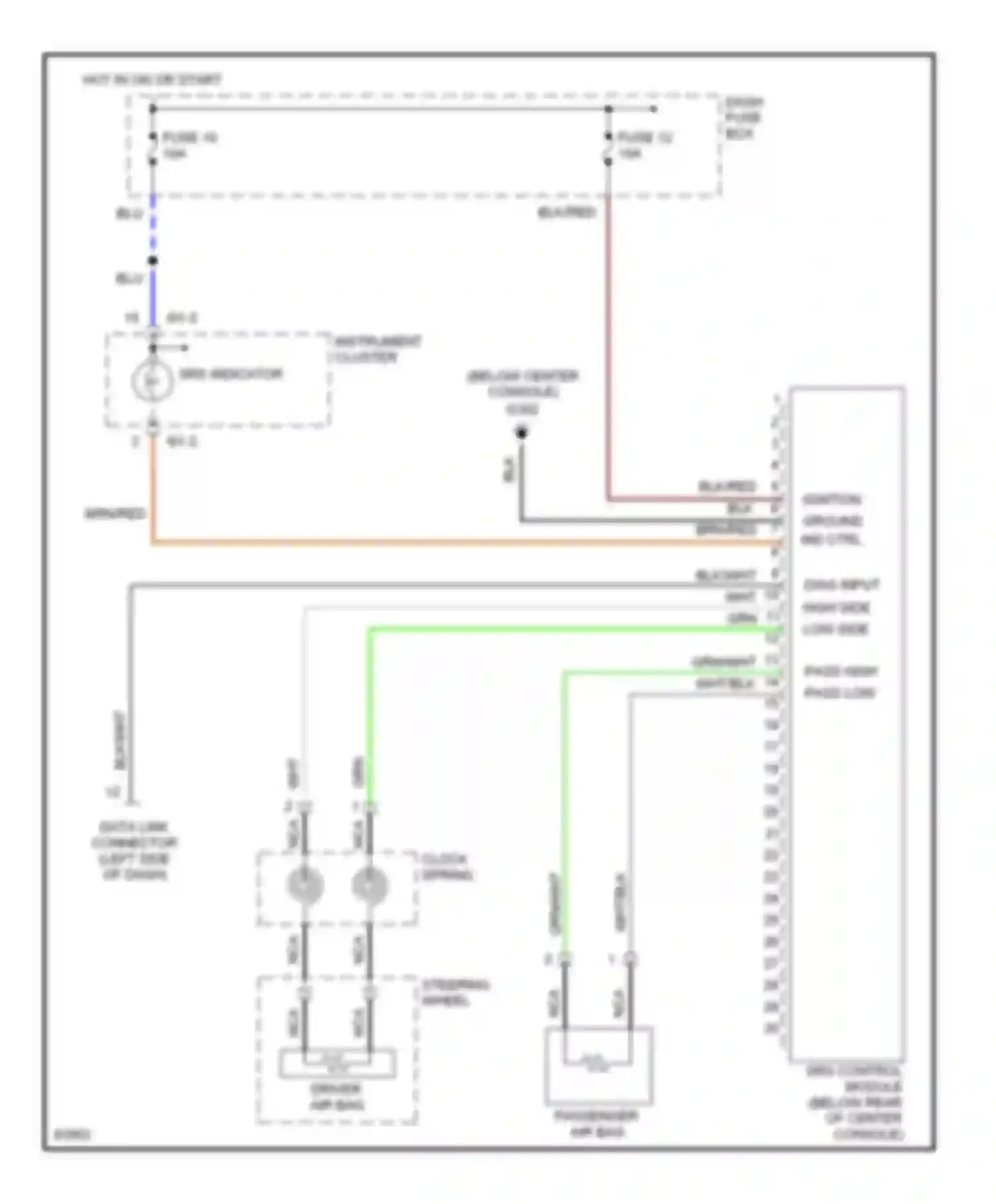 Tiburon Hyundai I (1996-1999): Supplemental restraint circuit