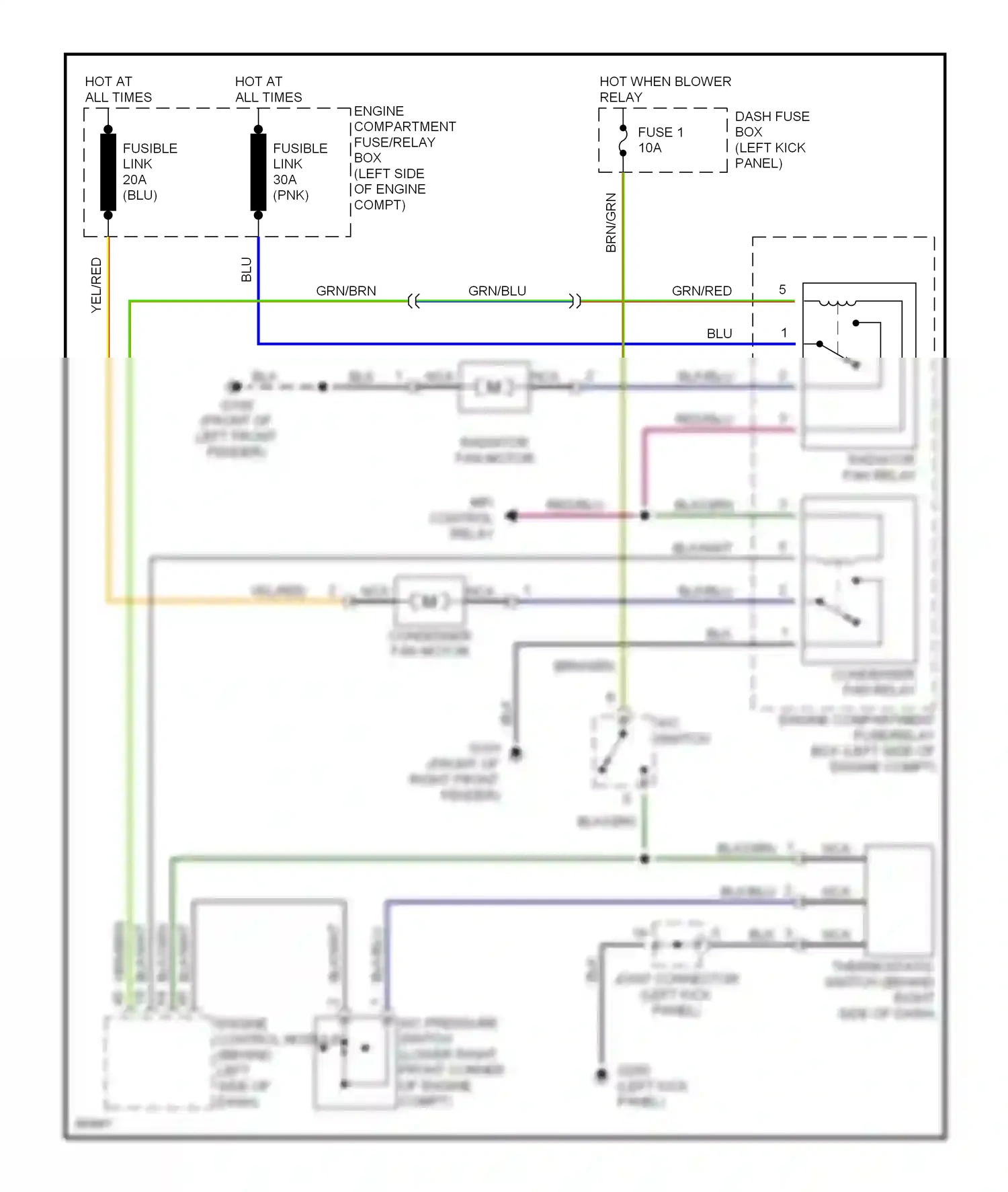 Wiring diagram a/c switch for Hyundai Tiburon I (1996-1999) (2 of 5)
