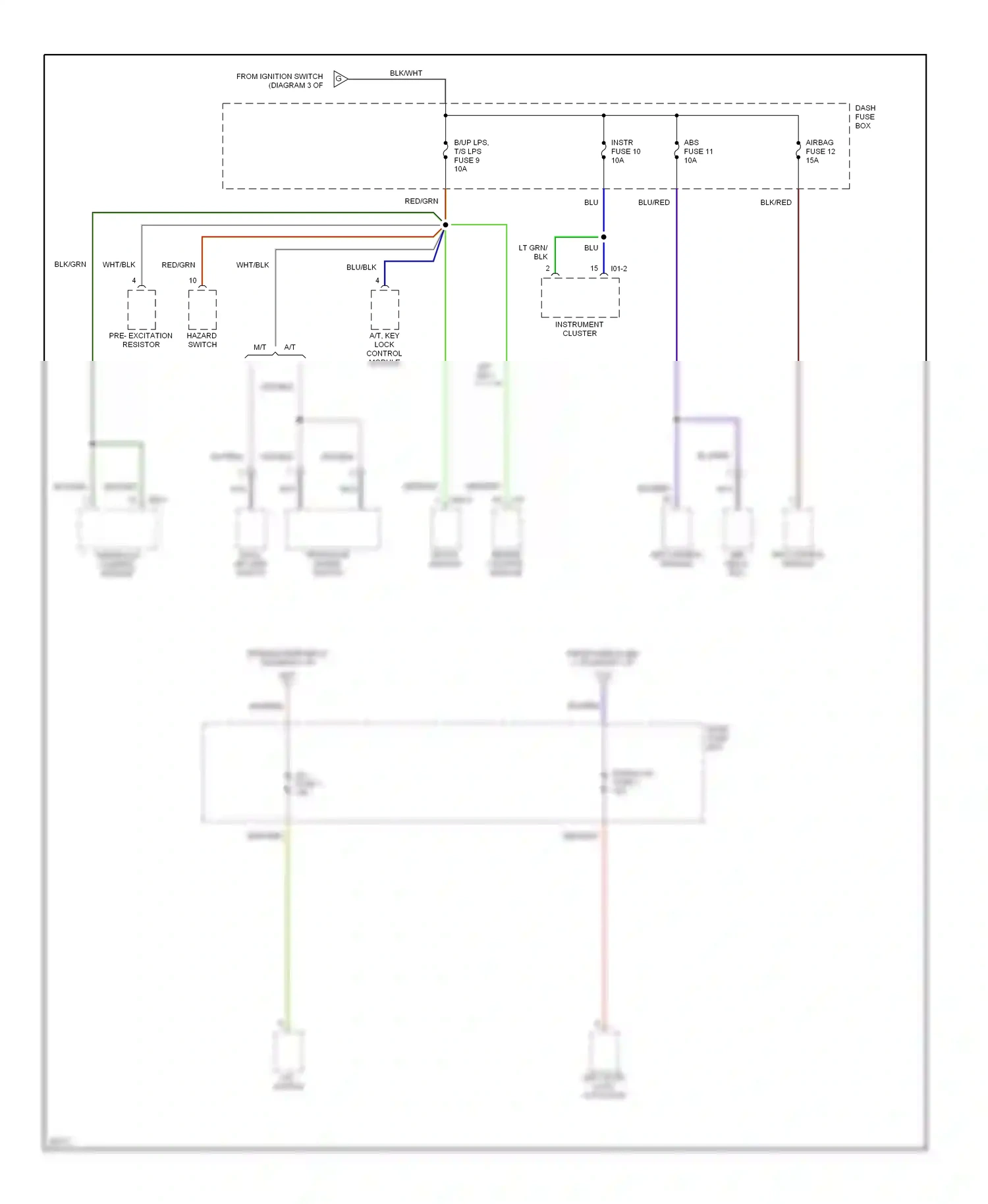 Wiring diagram a/t, key lock control module for Hyundai Tiburon I (1996-1999) (2 of 2)