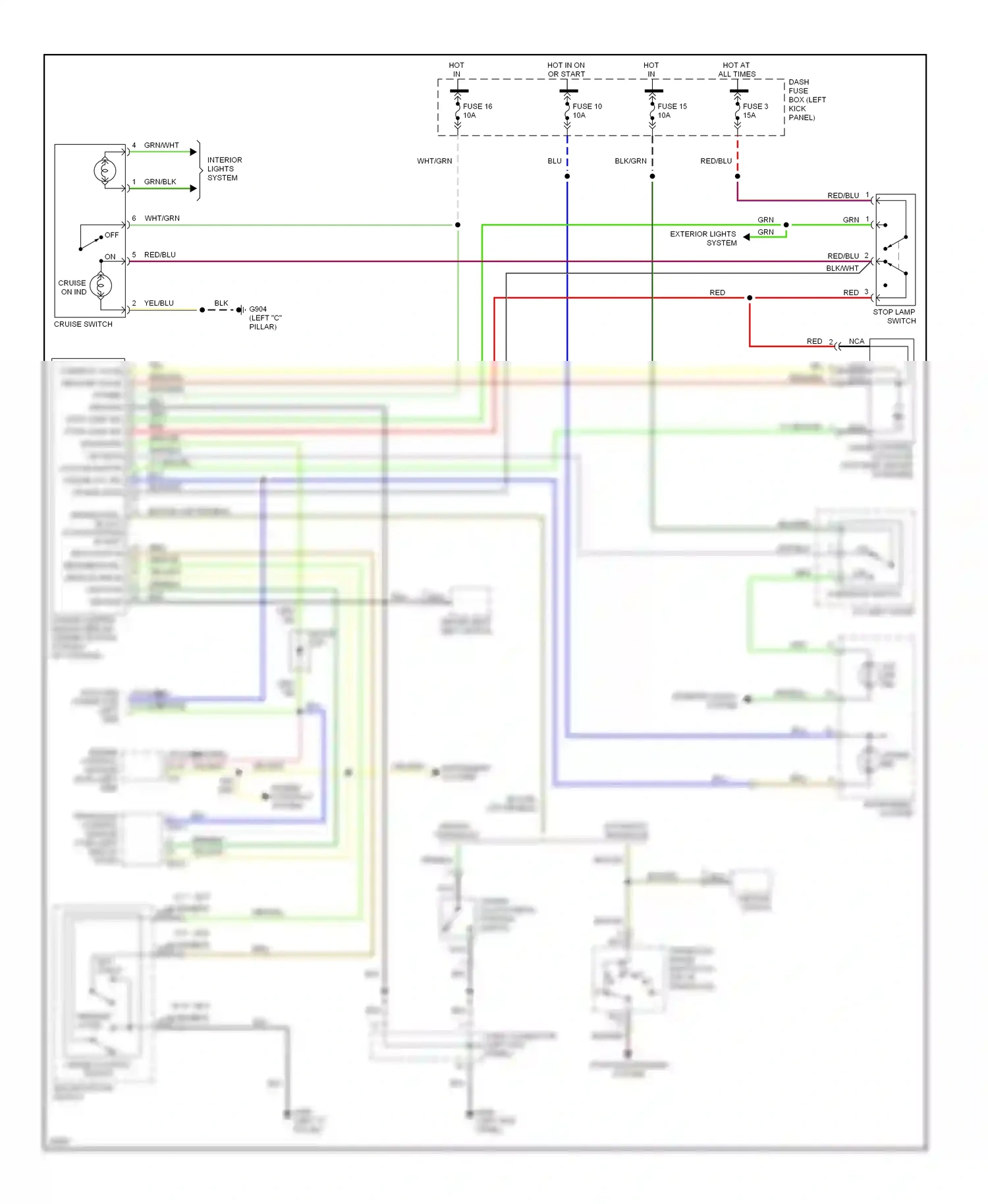 Wiring diagram automatic transaxle for Hyundai Tiburon I (1996-1999) (1 of 1)