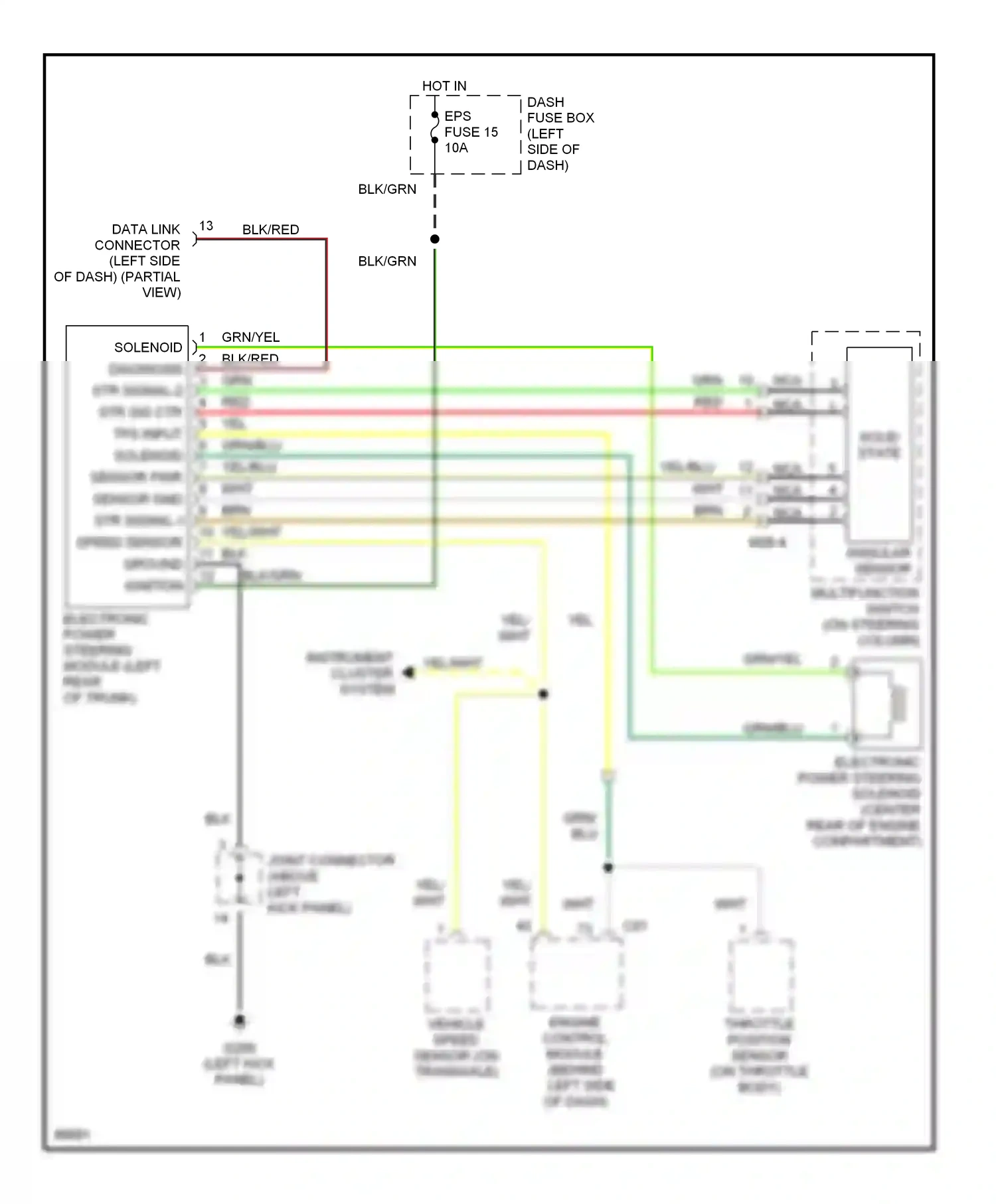 Wiring diagram engine control module (behind for Hyundai Tiburon I (1996-1999) (1 of 1)
