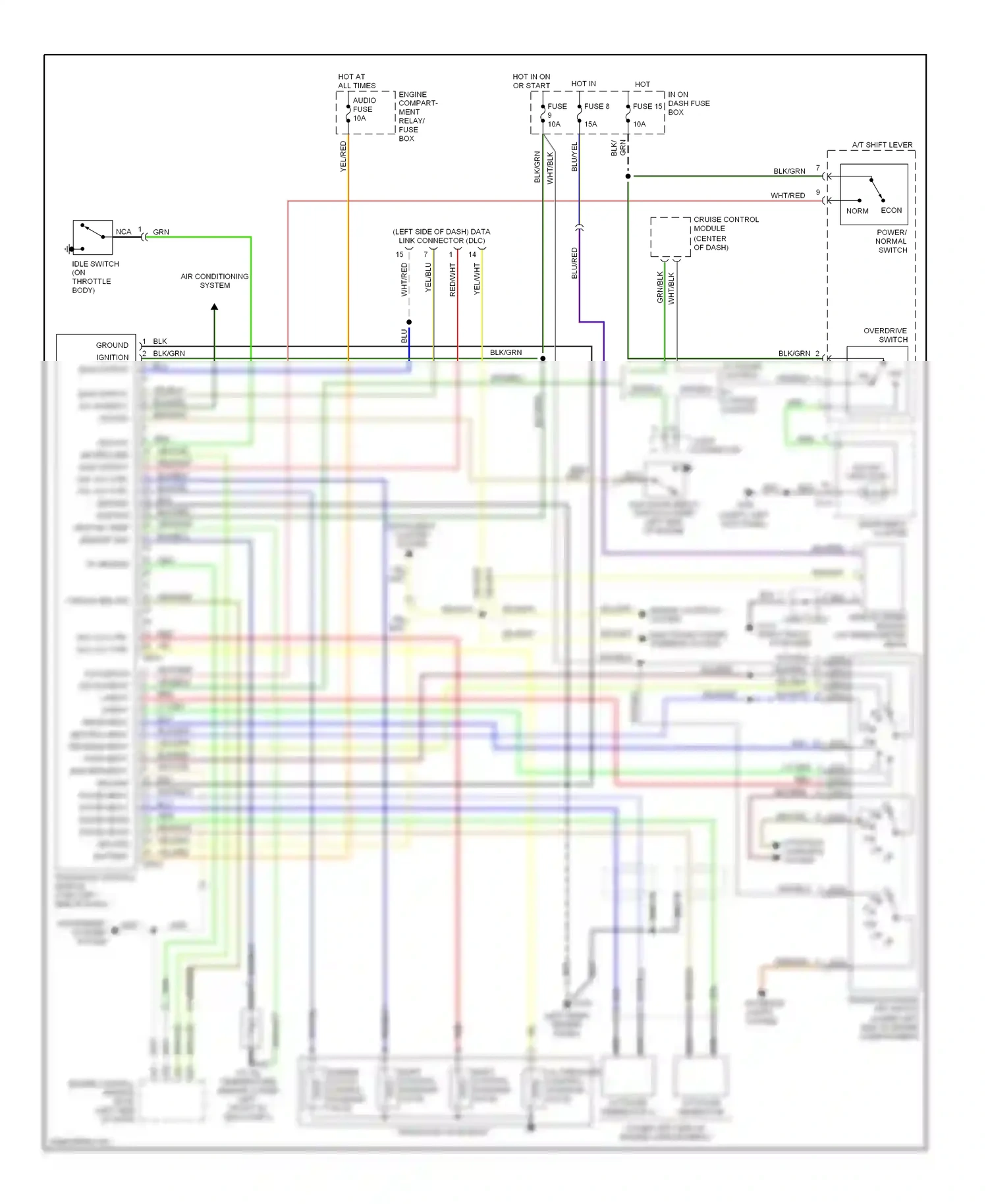 Wiring diagram engine controls system for Hyundai Tiburon I (1996-1999) (1 of 3)