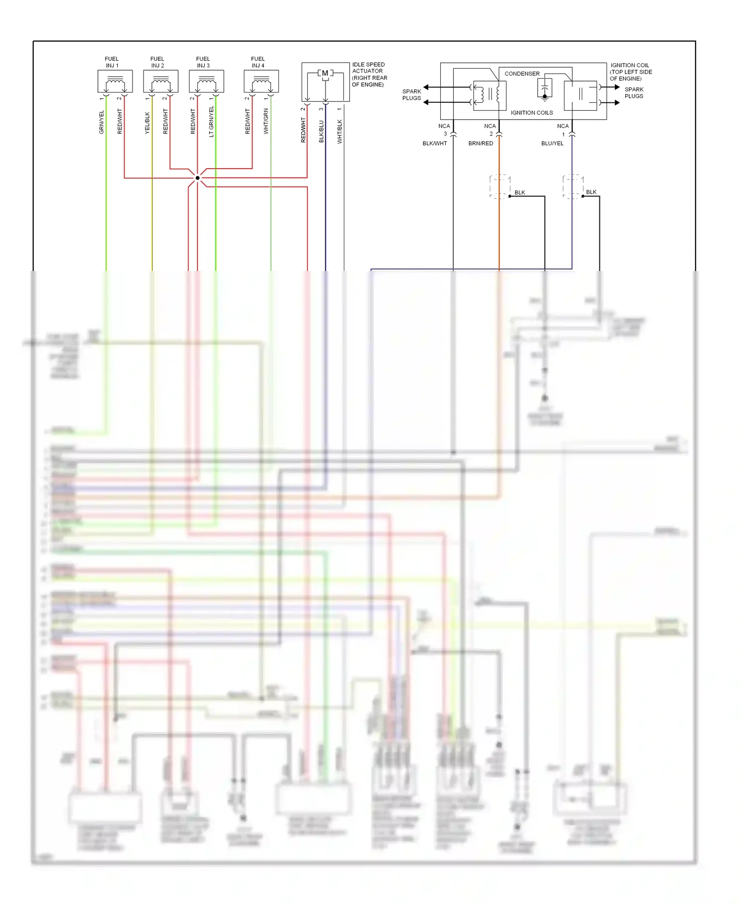 Wiring diagram front heated oxygen sensor for Hyundai Tiburon I (1996-1999) (1 of 2)