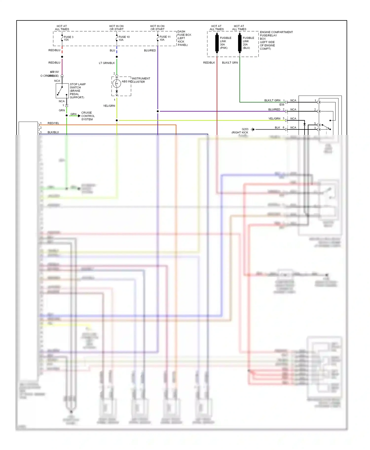 Wiring diagram kick panel) for Hyundai Tiburon I (1996-1999) (1 of 1)