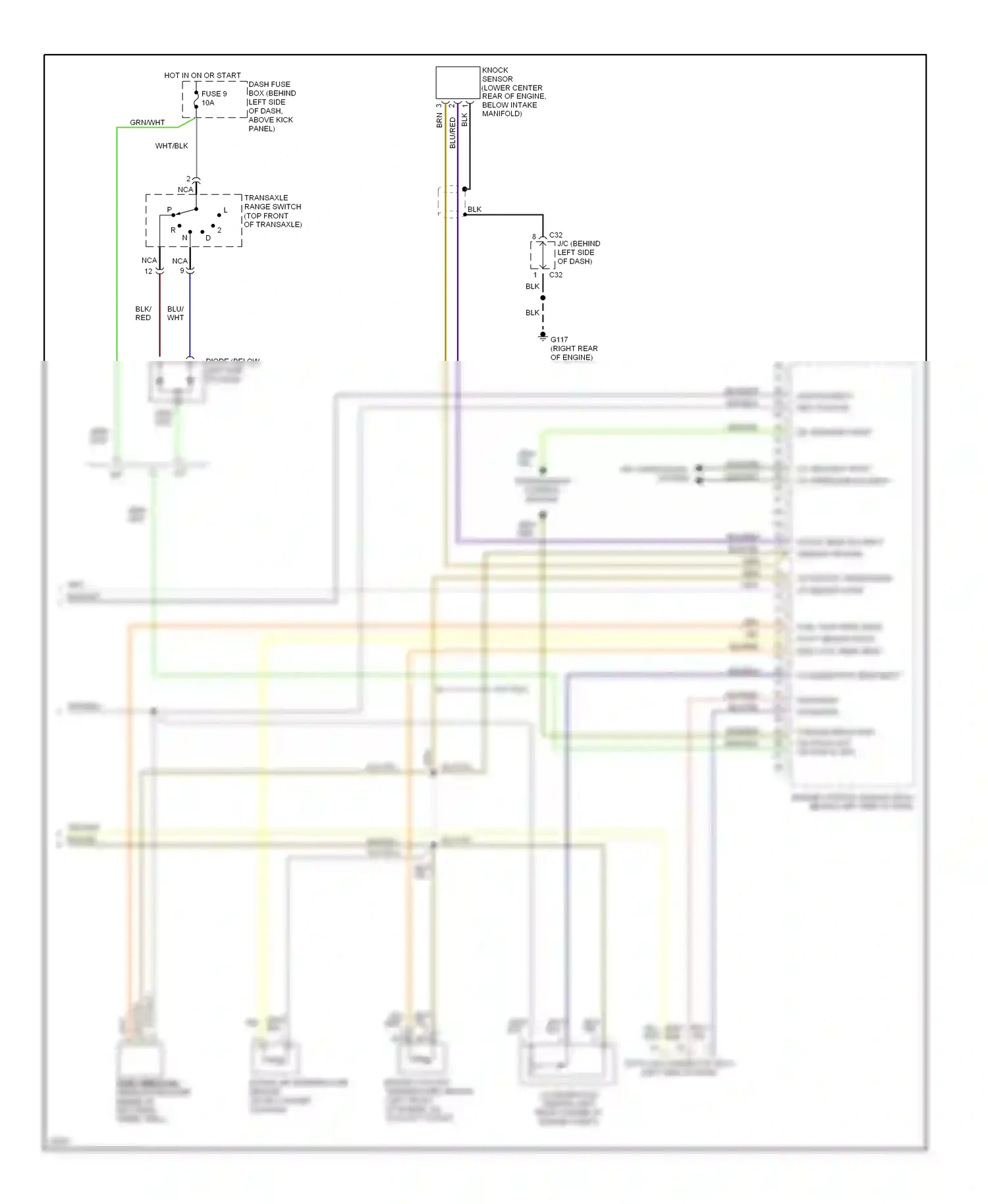 Wiring diagram knock sensor for Hyundai Tiburon I (1996-1999) (2 of 3)