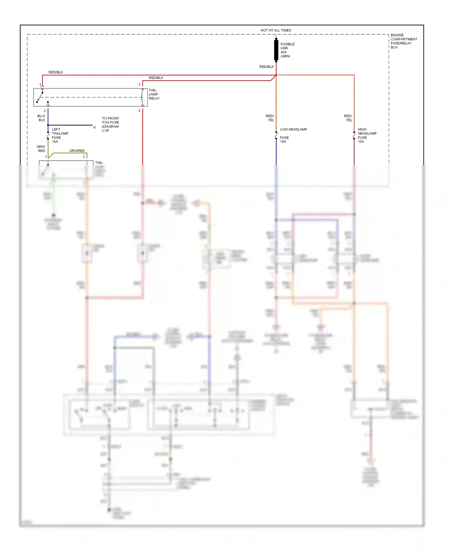 Wiring diagram light switch for Hyundai Tiburon I (1996-1999) (1 of 4)