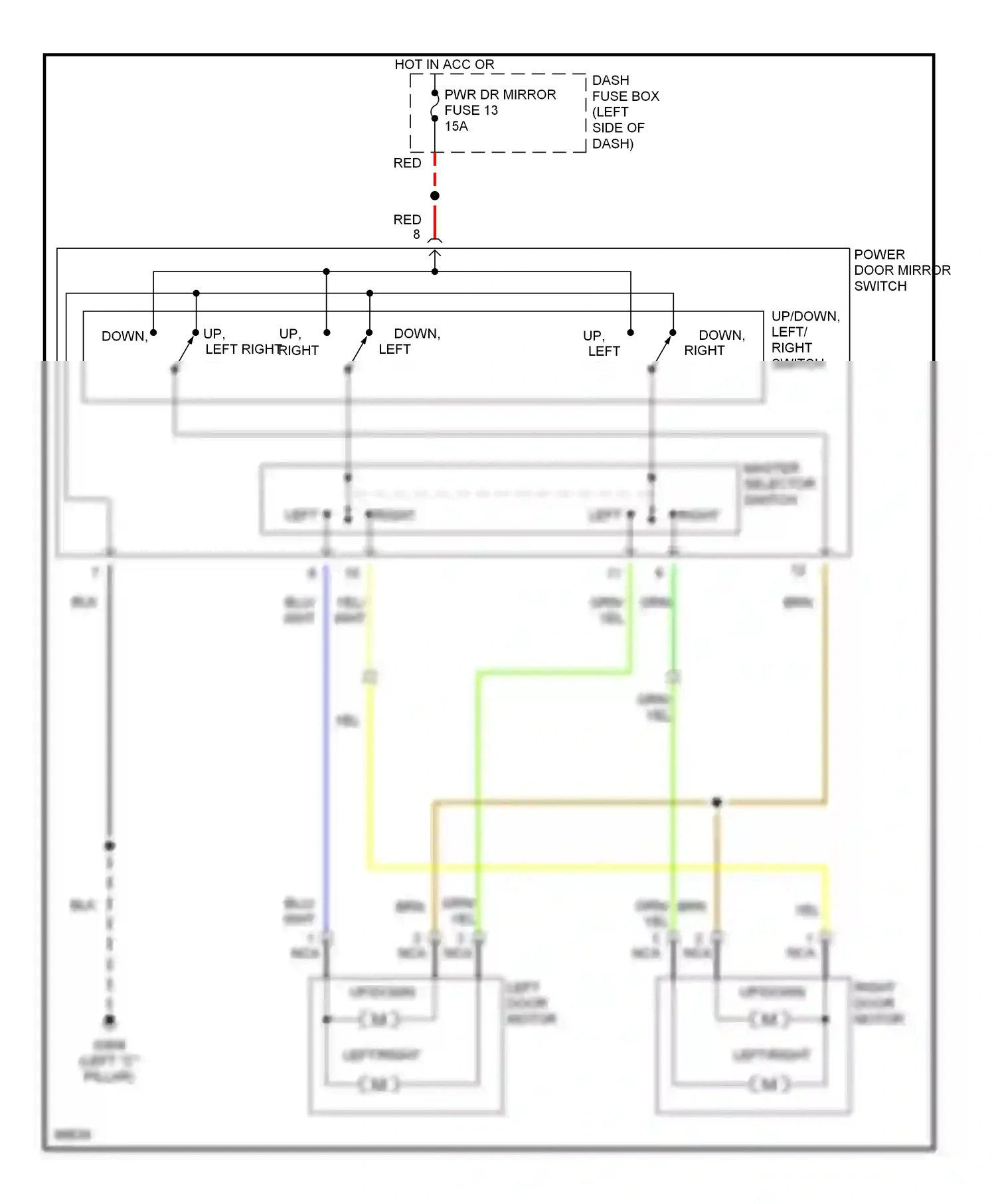 Wiring diagram master selector switch for Hyundai Tiburon I (1996-1999) (1 of 1)