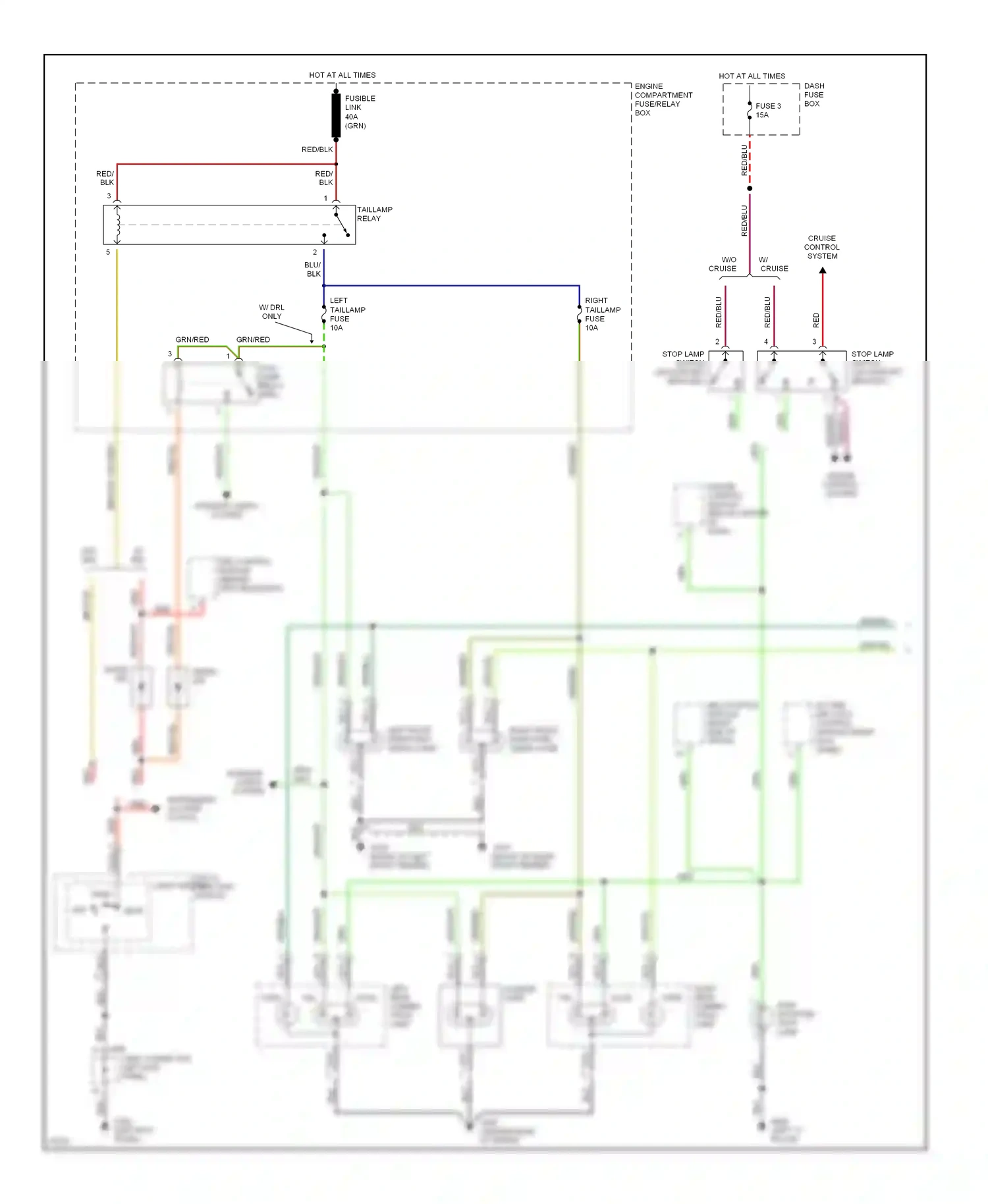 Wiring diagram multi- function switch light switch for Hyundai Tiburon I (1996-1999) (1 of 1)