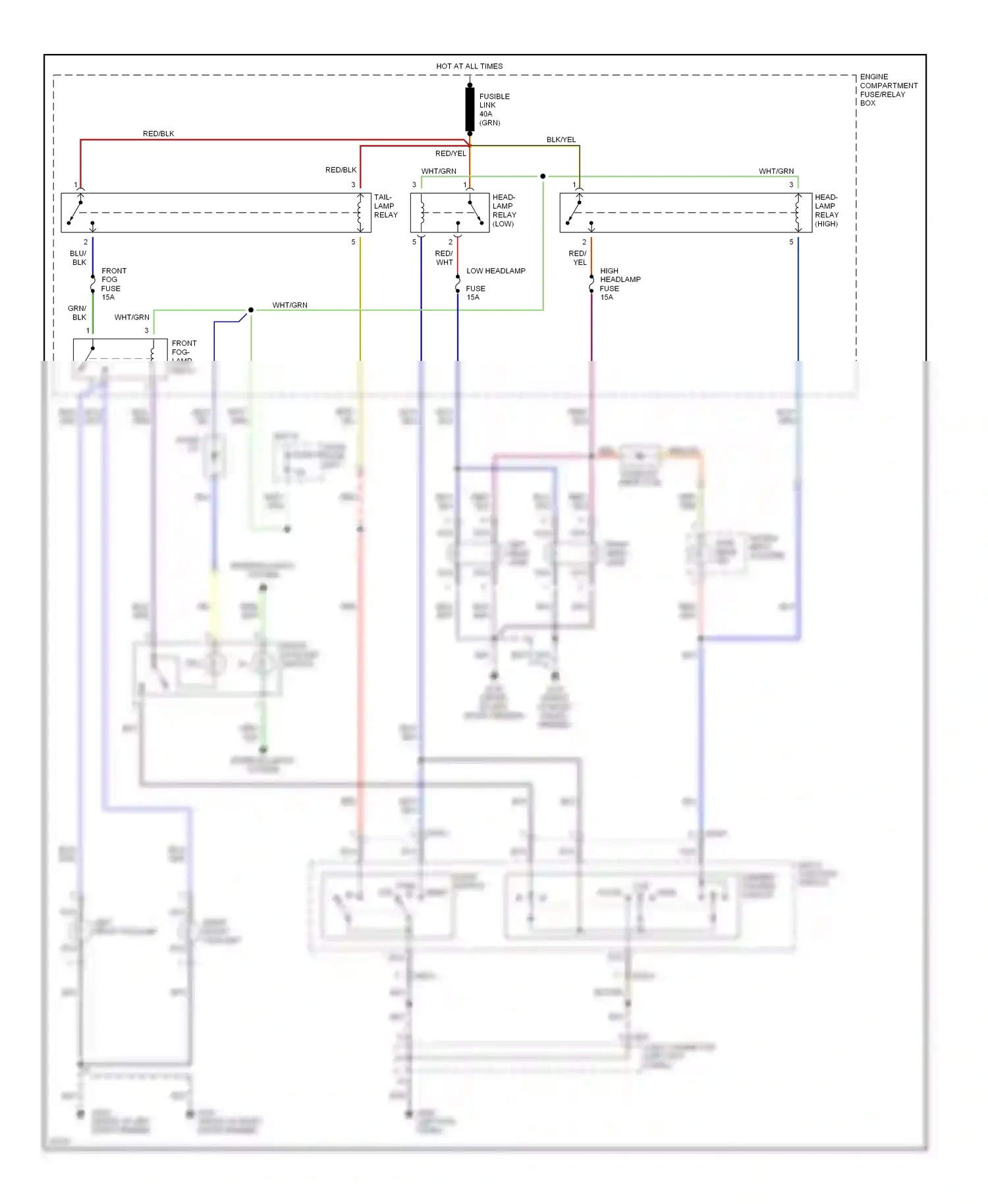 Wiring diagram multi- function switch for Hyundai Tiburon I (1996-1999) (5 of 5)