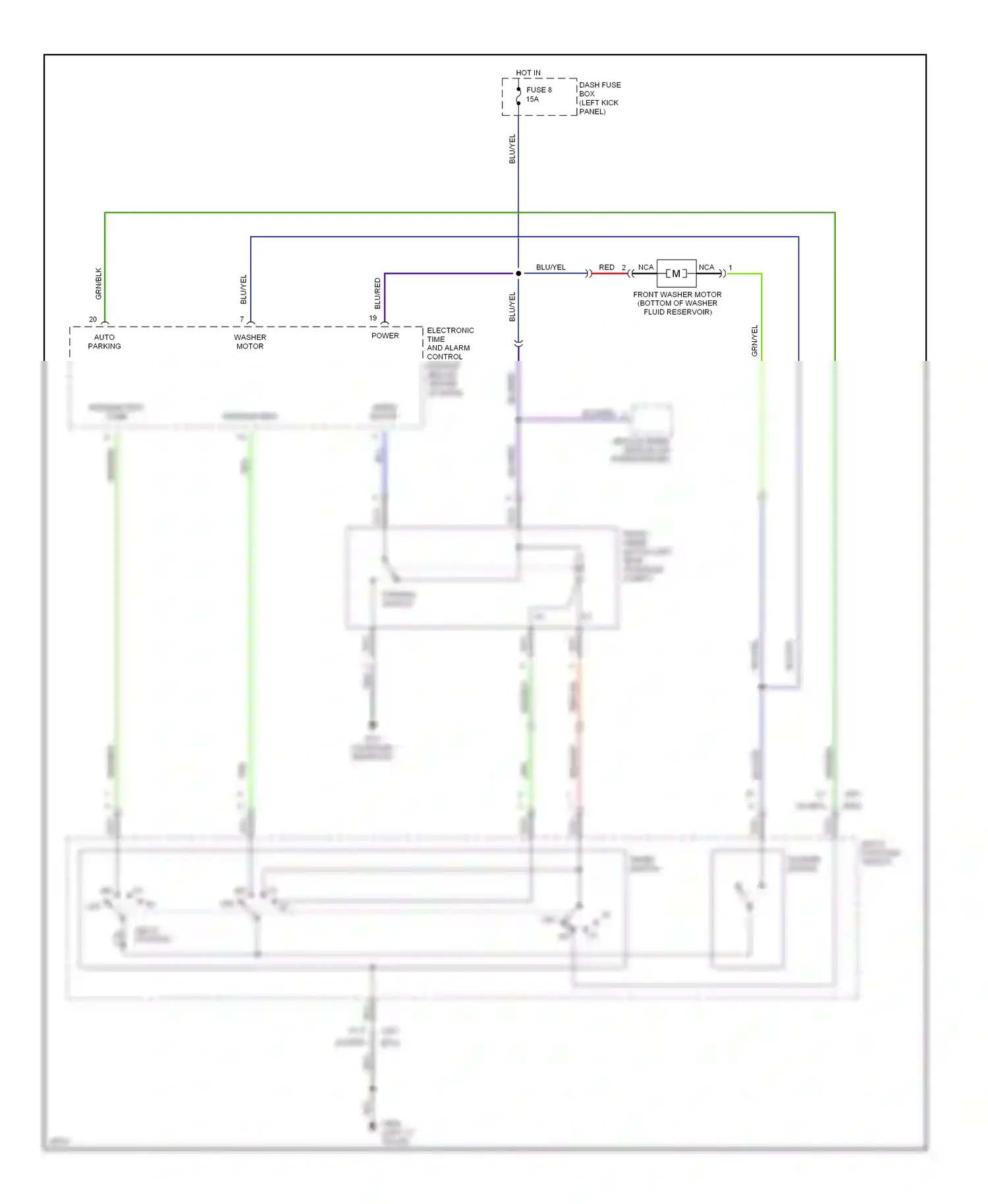Wiring diagram multi- function switch for Hyundai Tiburon I (1996-1999) (2 of 5)