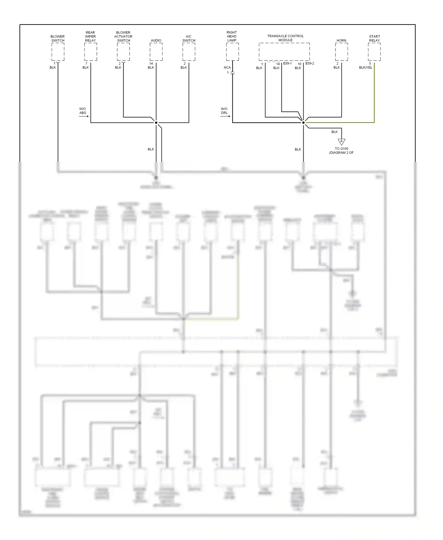 Wiring diagram multifunction switch for Hyundai Tiburon I (1996-1999) (2 of 6)