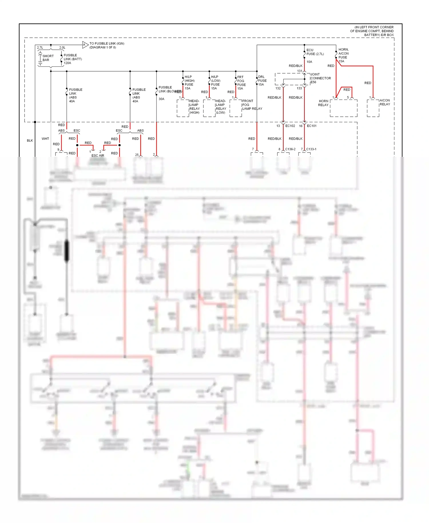 Wiring diagram abs control module esc control module for Hyundai Tiburon II facelift (2007-2009) (1 of 1)