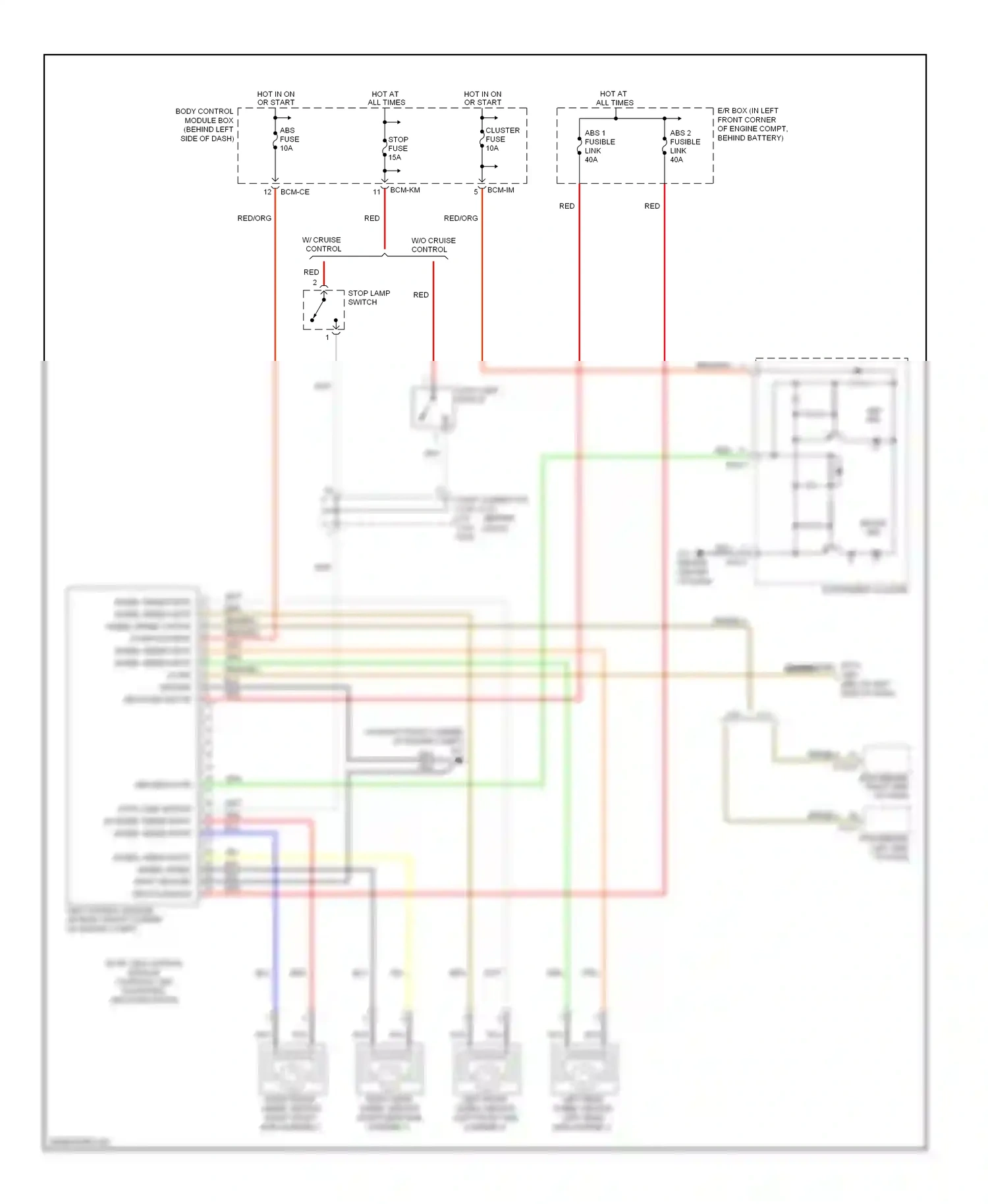 Wiring diagram abs indicator for Hyundai Tiburon II facelift (2007-2009) (1 of 1)