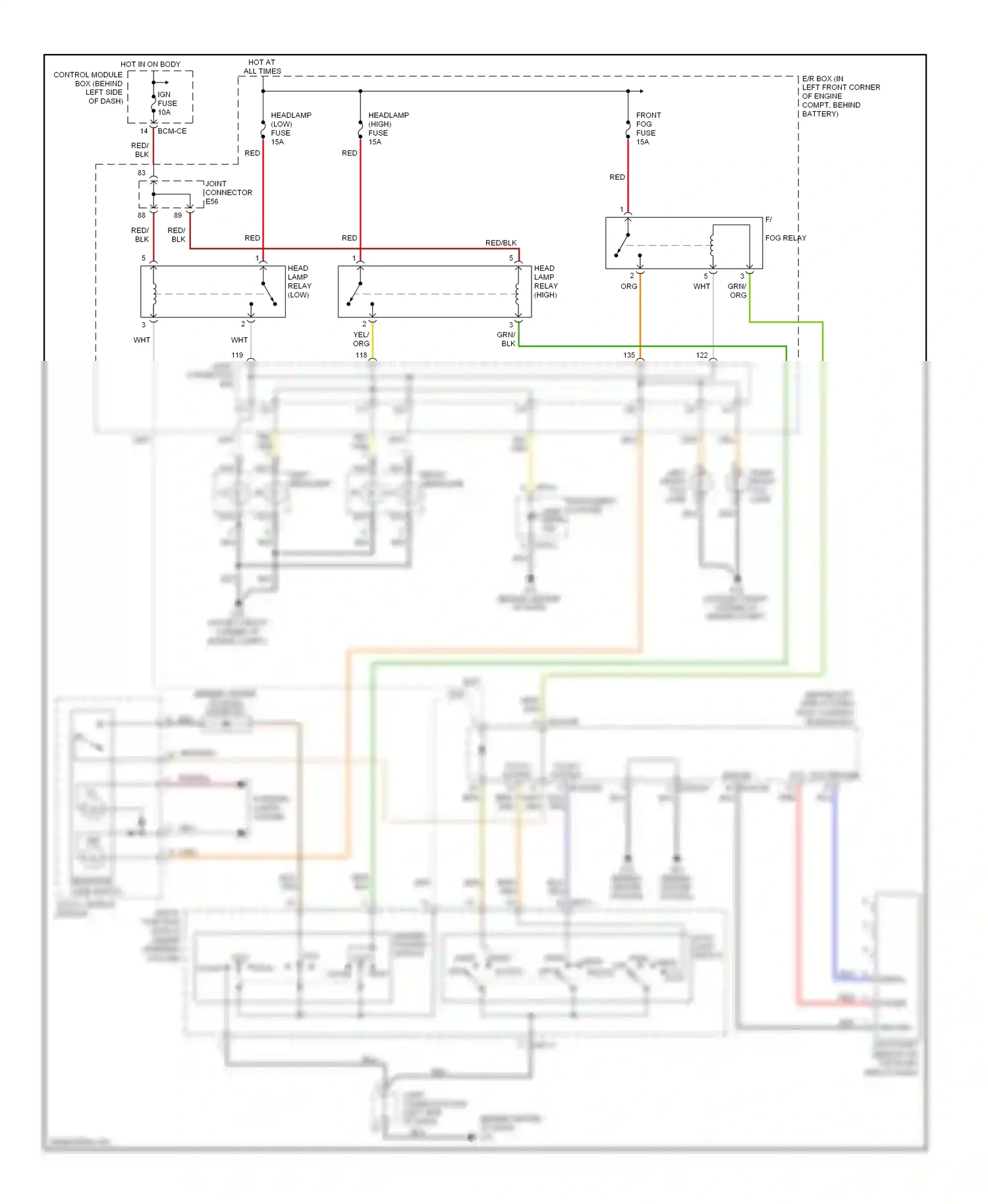 Wiring diagram auto light switch for Hyundai Tiburon II facelift (2007-2009) (1 of 1)