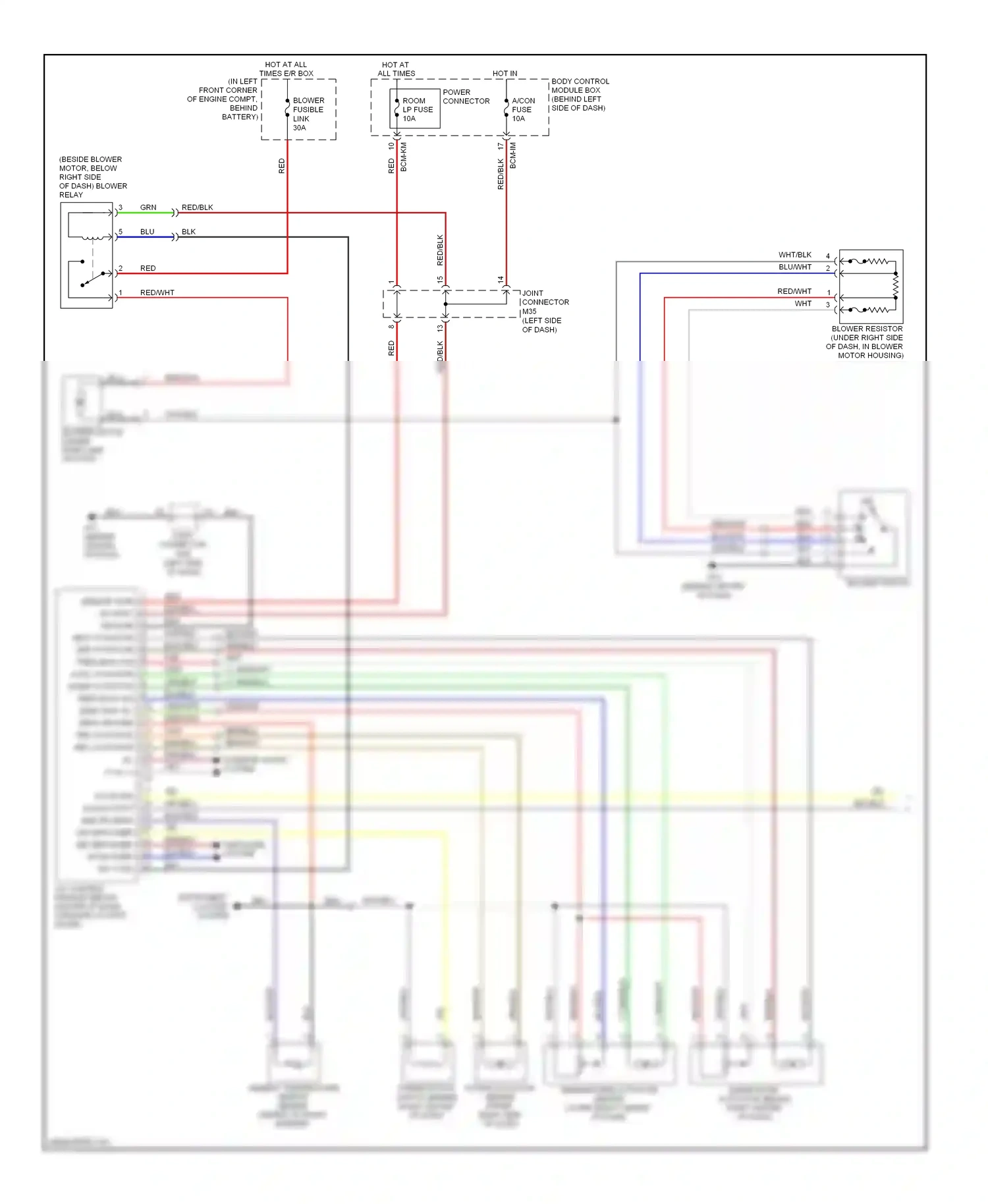 Wiring diagram blower switch for Hyundai Tiburon II facelift (2007-2009) (1 of 1)