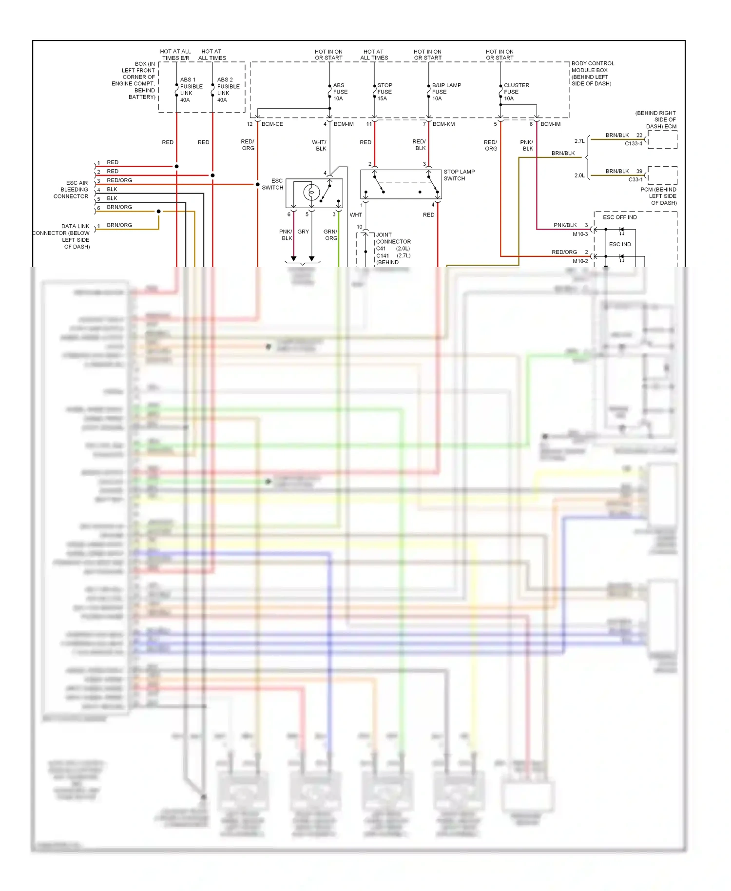 Wiring diagram computer data lines system for Hyundai Tiburon II facelift (2007-2009) (1 of 5)