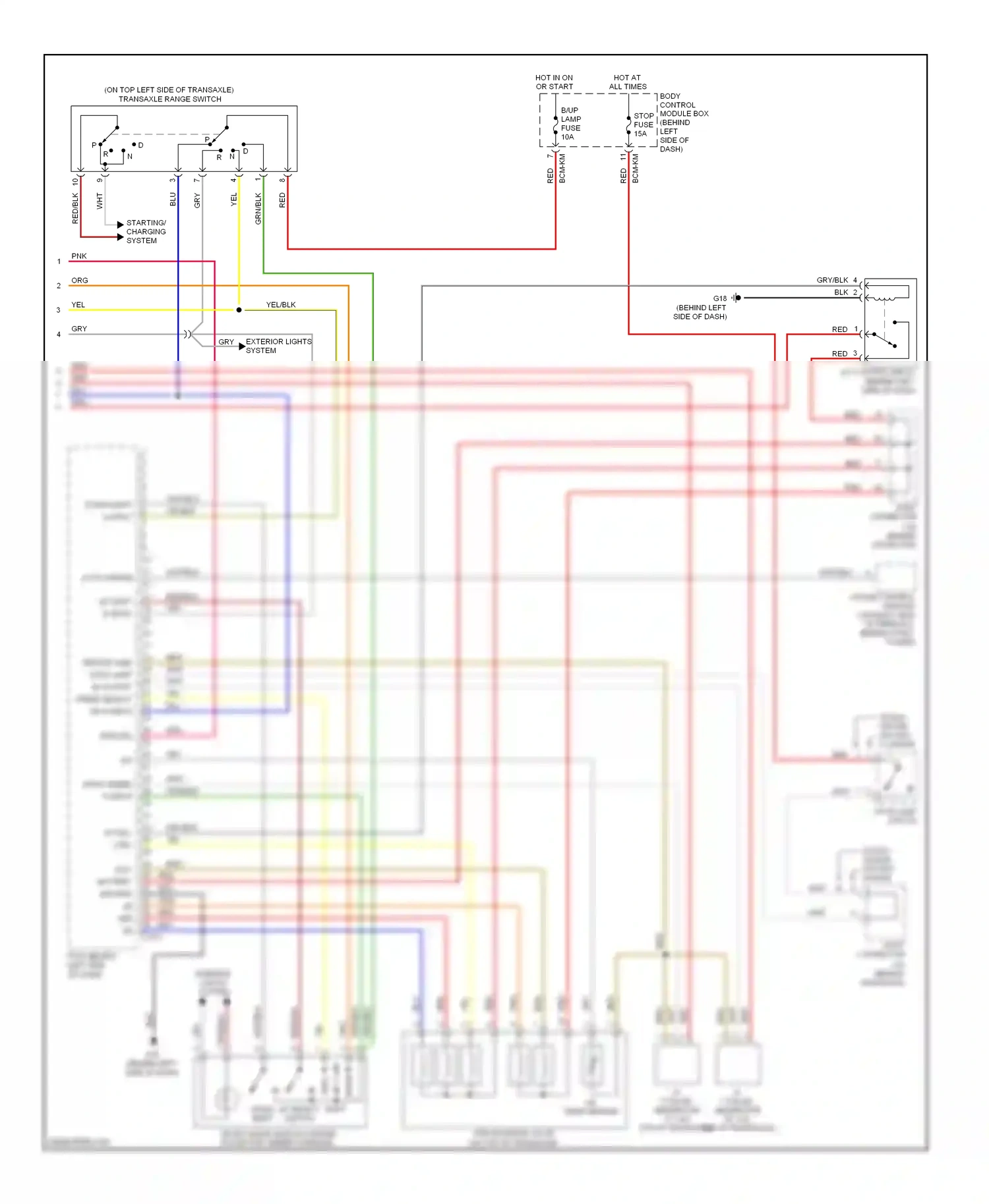Wiring diagram down up select shift shift switch for Hyundai Tiburon II facelift (2007-2009) (1 of 1)