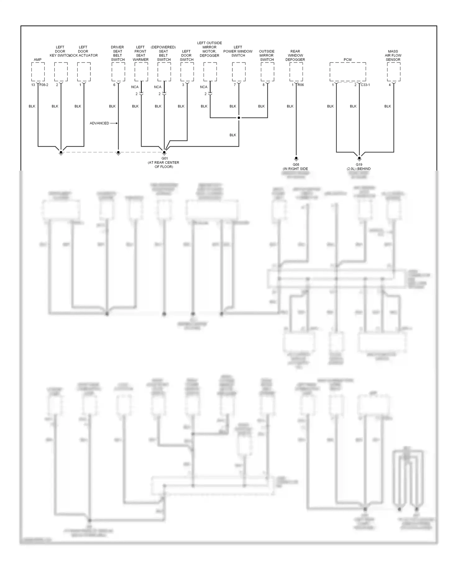 Wiring diagram left power window switch for Hyundai Tiburon II facelift (2007-2009) (1 of 5)