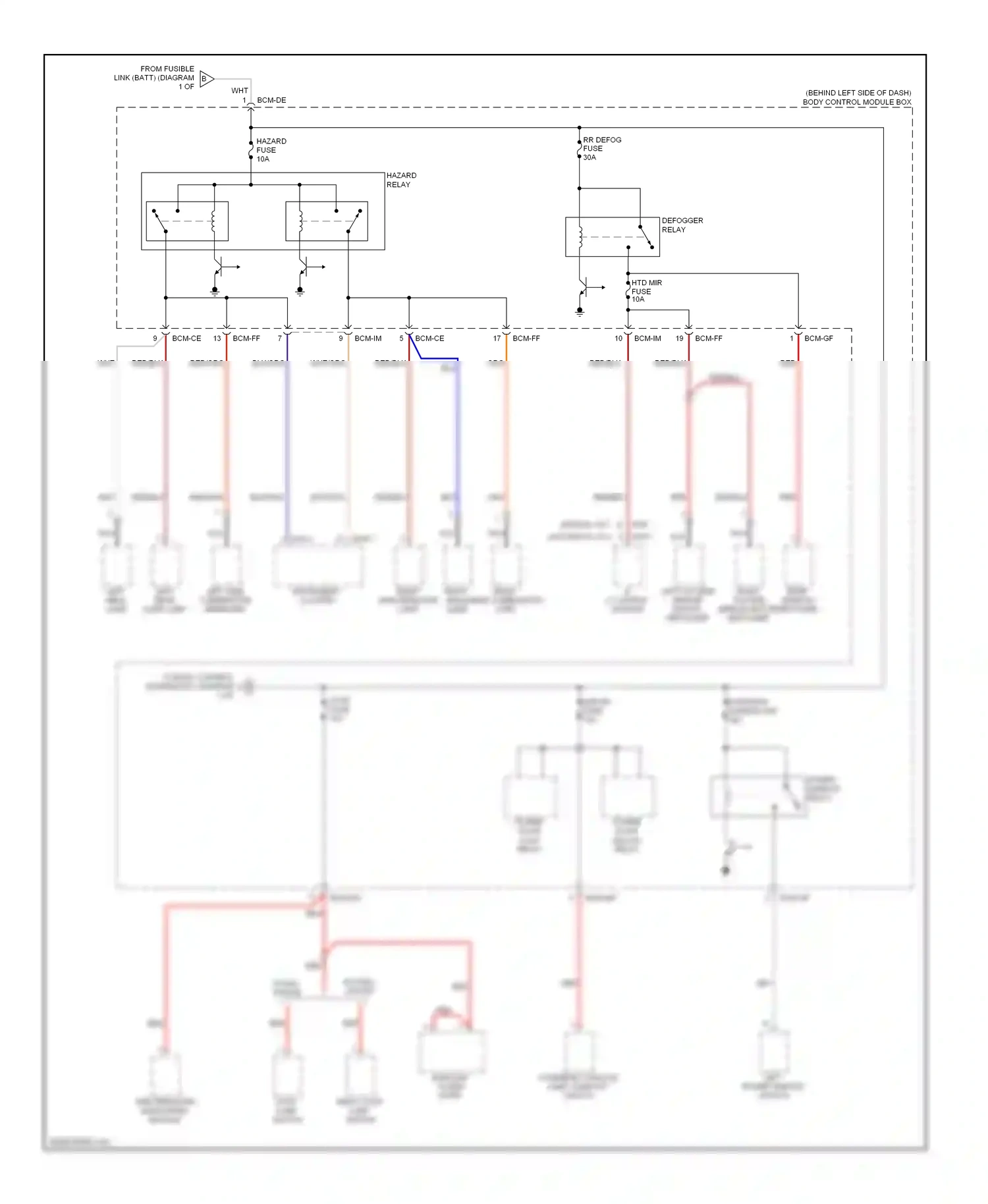 Wiring diagram left power window switch for Hyundai Tiburon II facelift (2007-2009) (3 of 5)