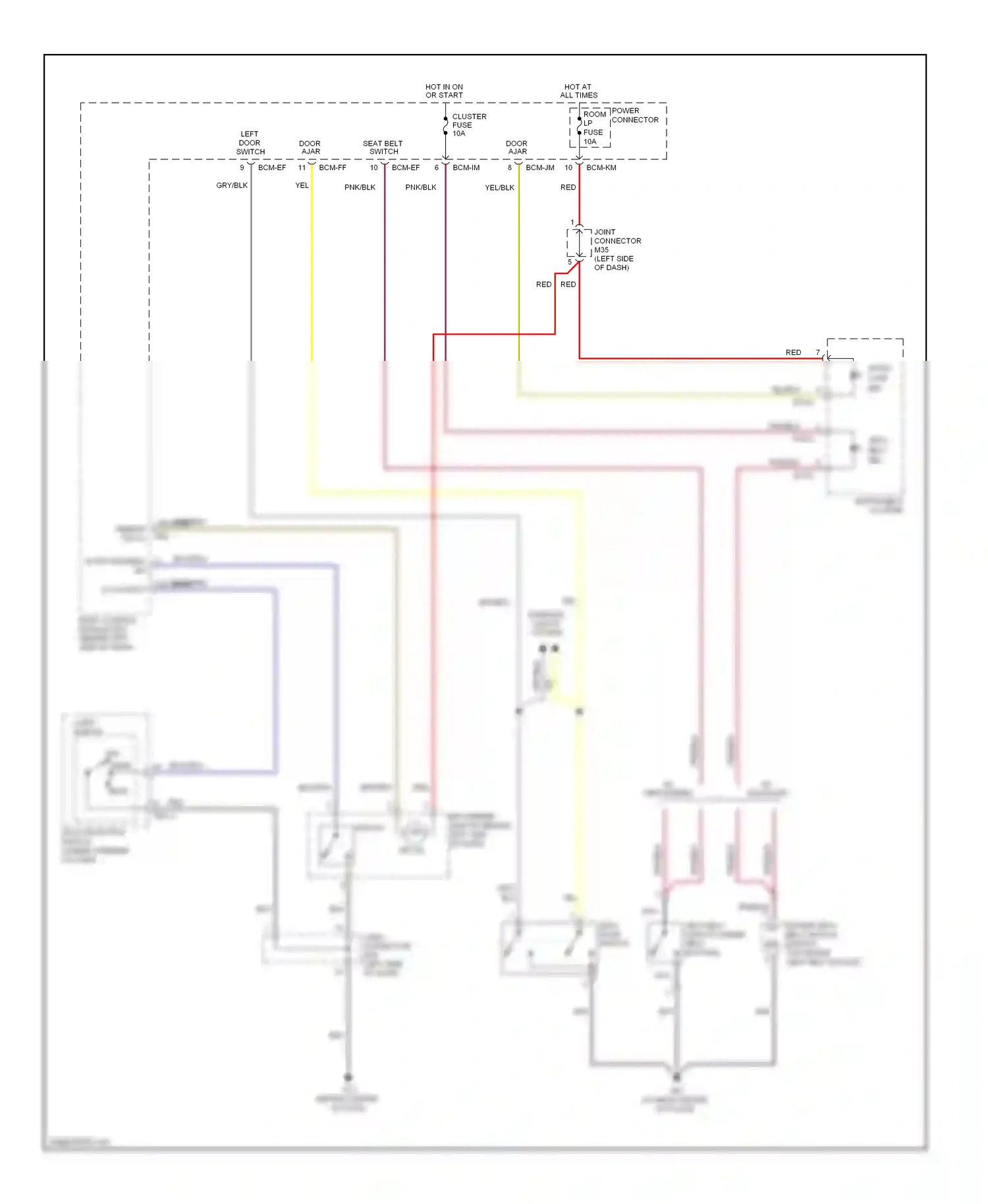 Wiring diagram light switch for Hyundai Tiburon II facelift (2007-2009) (1 of 3)