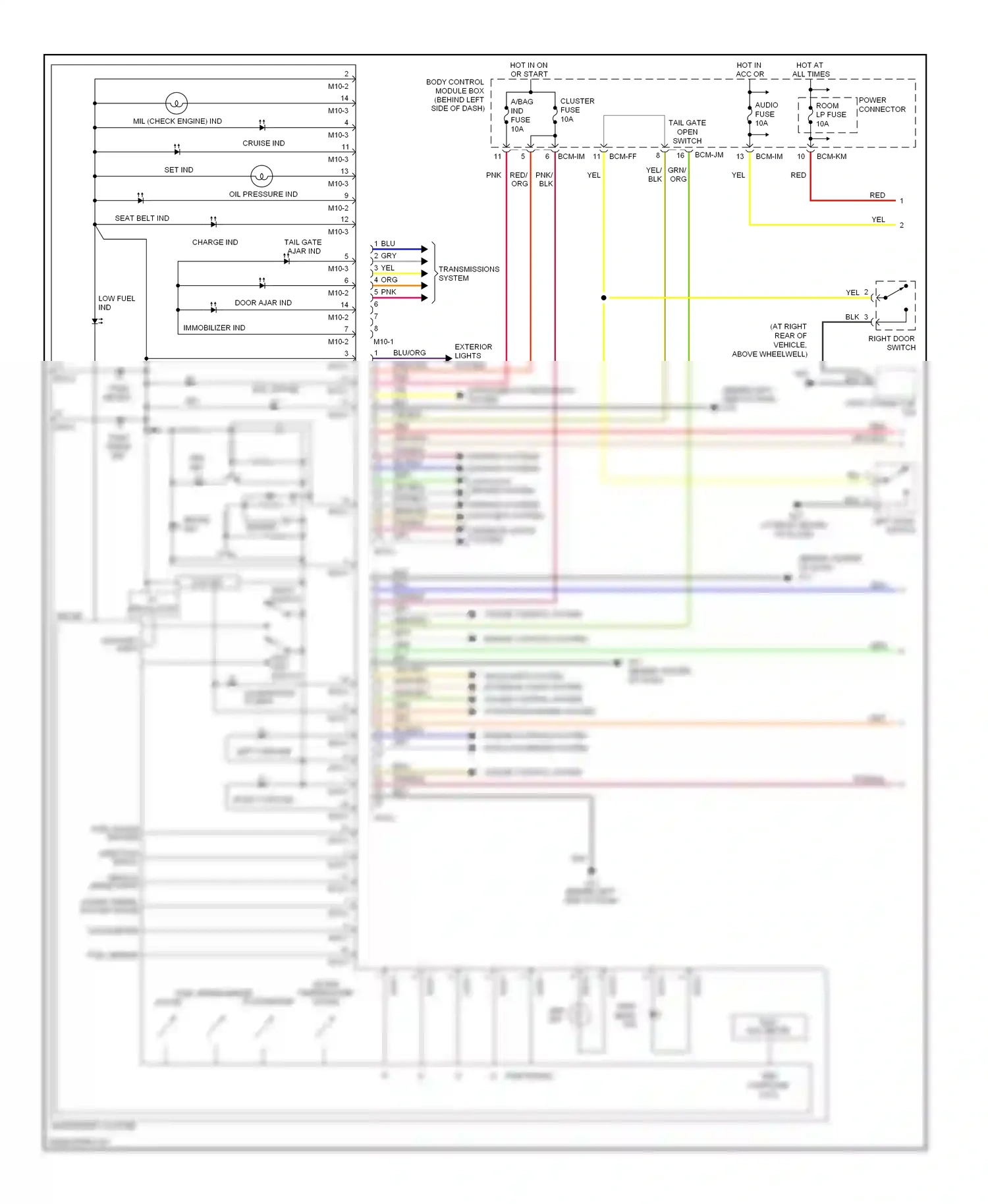 Wiring diagram mil check engine ind for Hyundai Tiburon II facelift (2007-2009) (1 of 3)