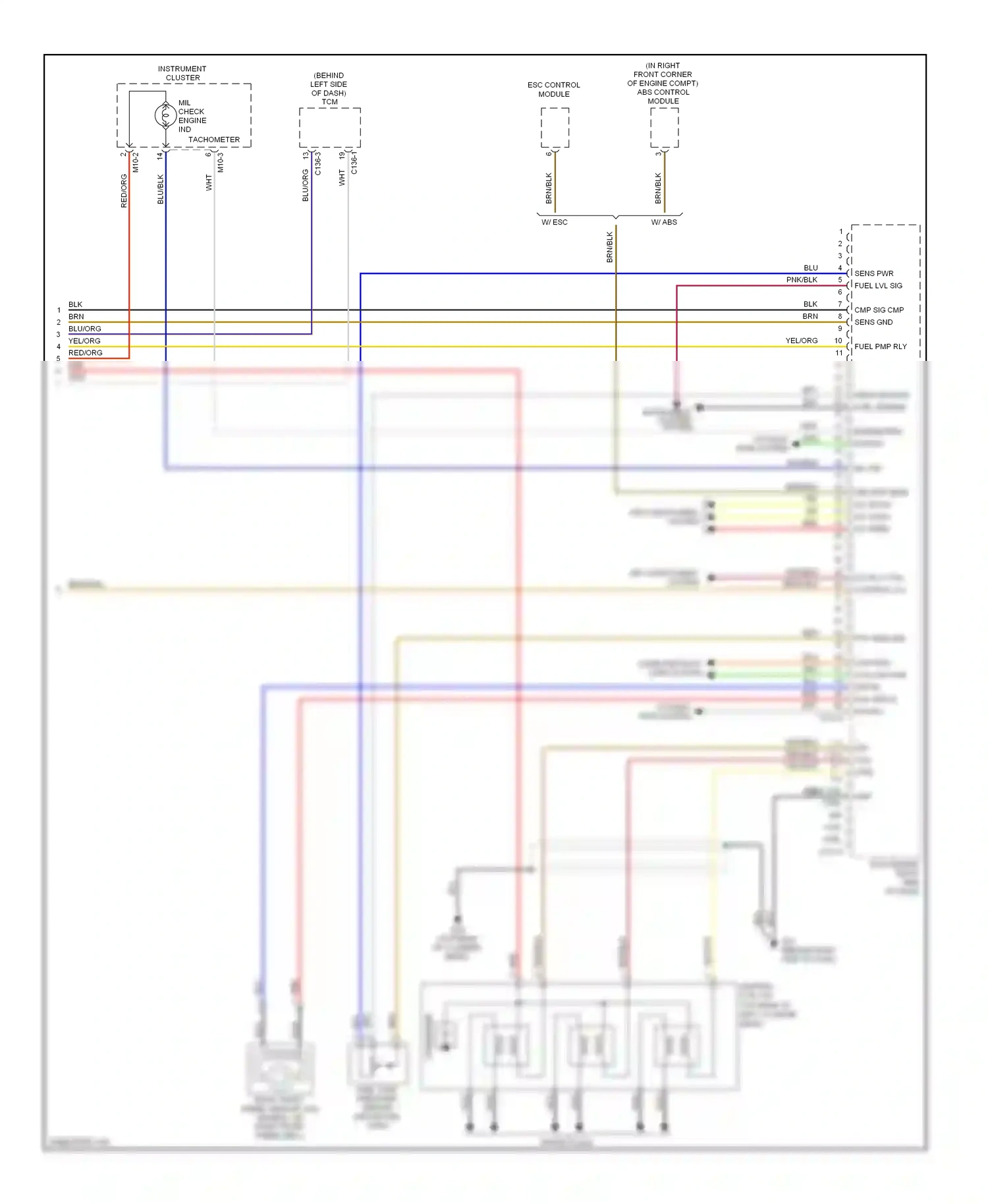Wiring diagram mil check engine ind for Hyundai Tiburon II facelift (2007-2009) (3 of 3)