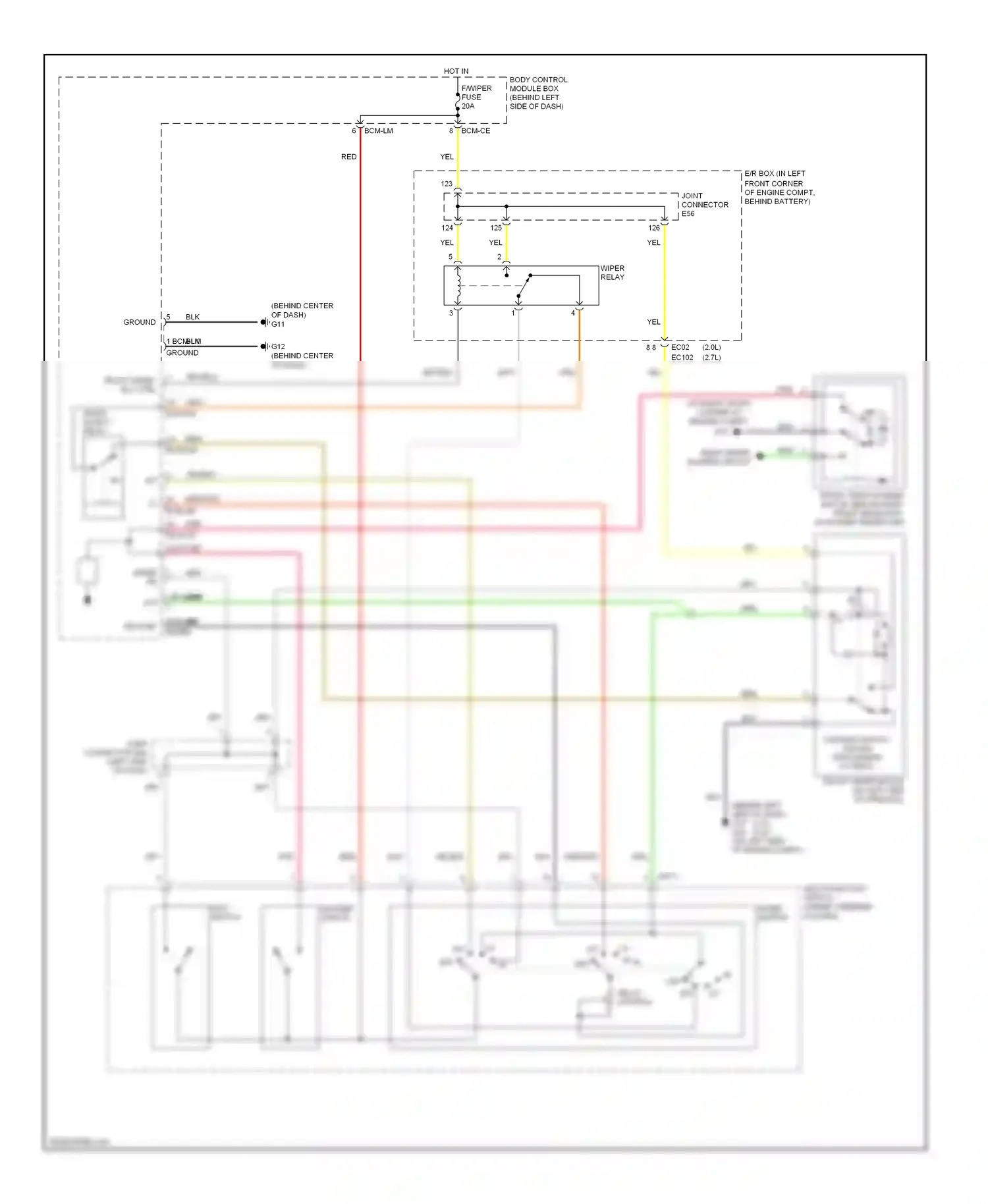 Wiring diagram mist switch for Hyundai Tiburon II facelift (2007-2009) (1 of 1)