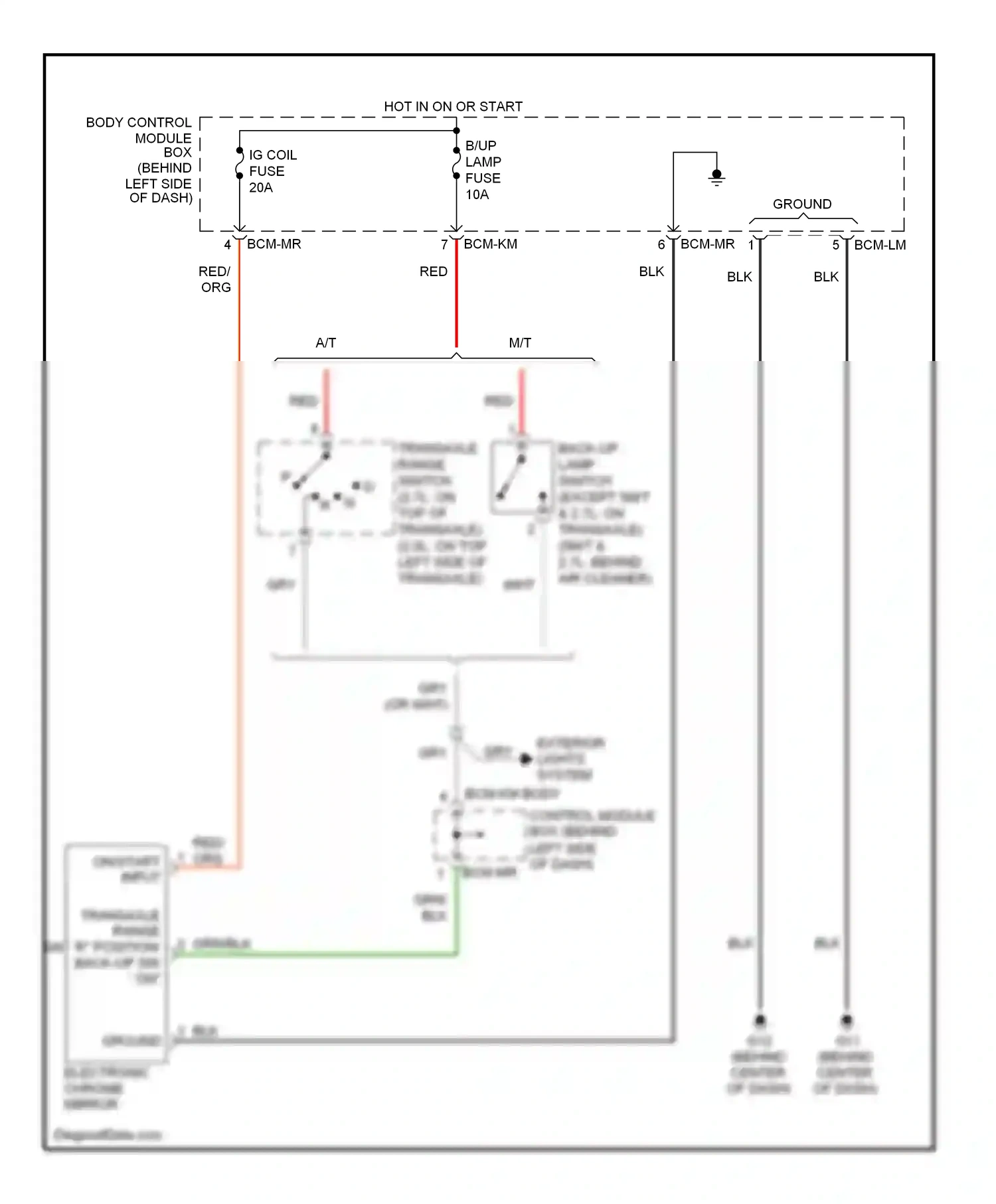 Wiring diagram on/start input for Hyundai Tiburon II facelift (2007-2009) (1 of 4)