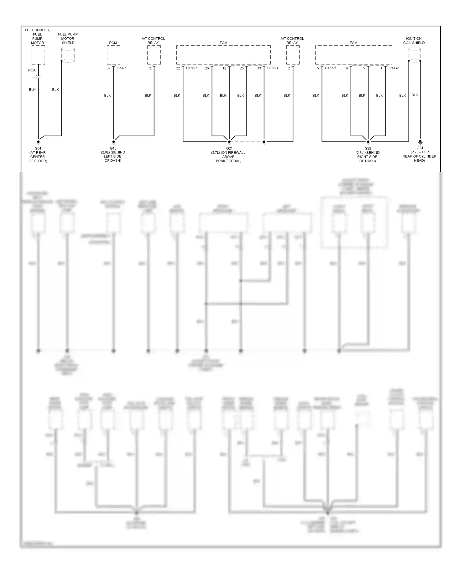 Wiring diagram srs control module for Hyundai Tiburon II facelift (2007-2009) (1 of 1)