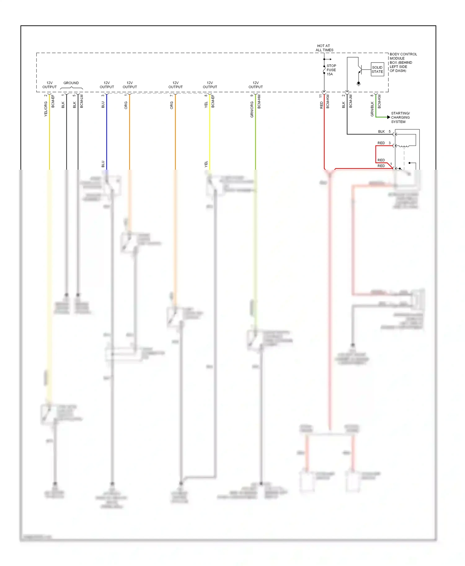 Wiring diagram starting/ charging system for Hyundai Tiburon II facelift (2007-2009) (3 of 5)