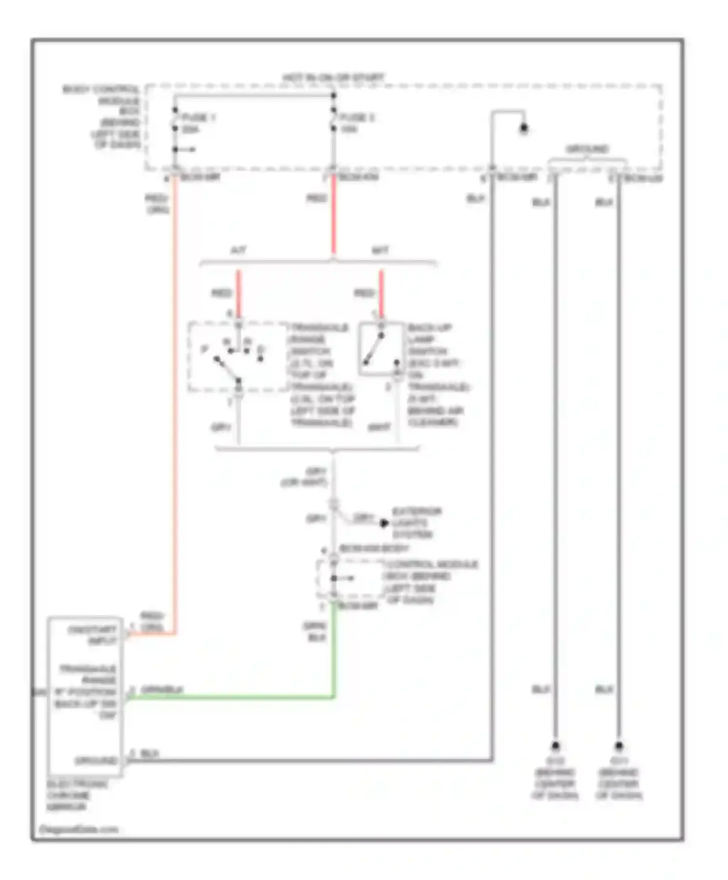 Tiburon Hyundai II (2002-2007): Electrochromic mirror circuit