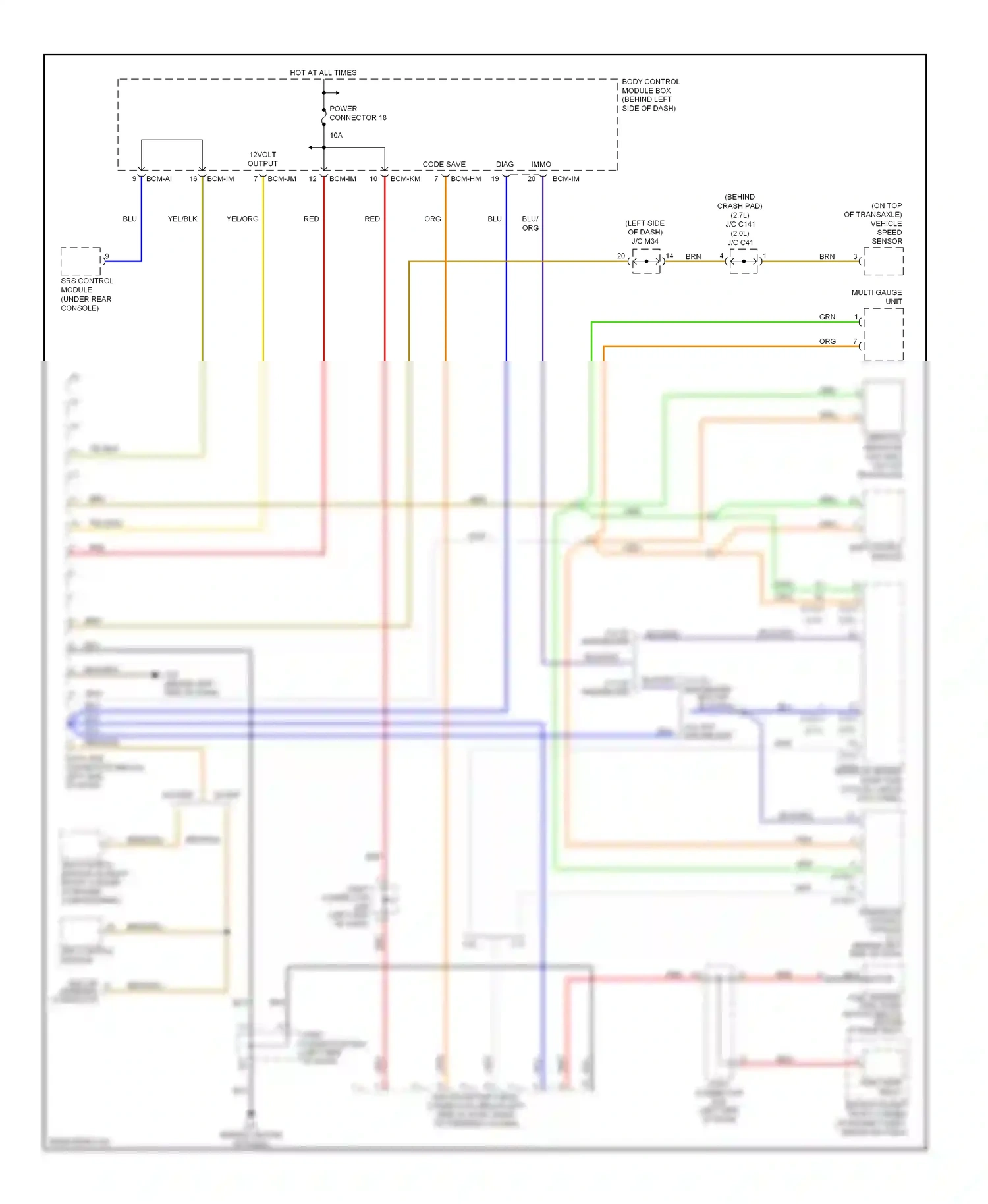 Wiring diagram 2.0l for Hyundai Tiburon II (2002-2007) (2 of 12)