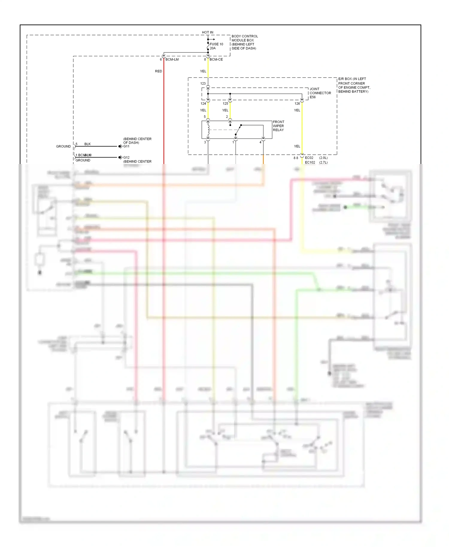 Wiring diagram bcm-ce for Hyundai Tiburon II (2002-2007) (12 of 15)